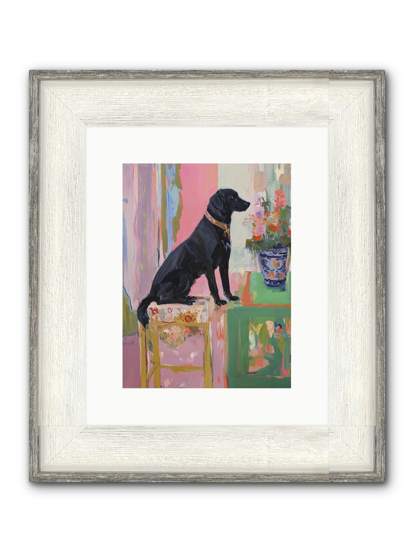 Dancing Bear Framed Print - Driftwood White 9x12