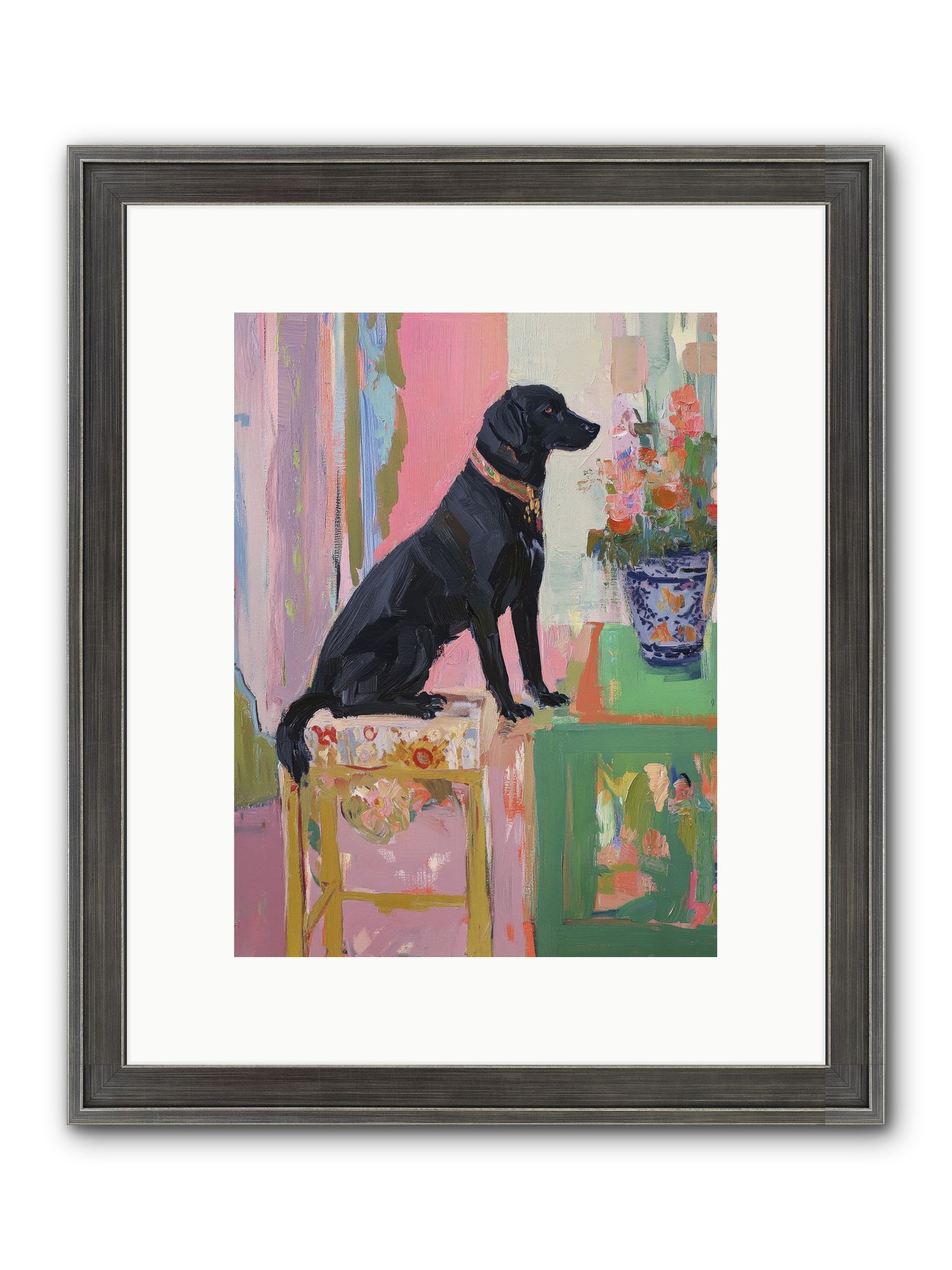 Dancing Bear Framed Print - Slimwoods Black/Silver 9x12