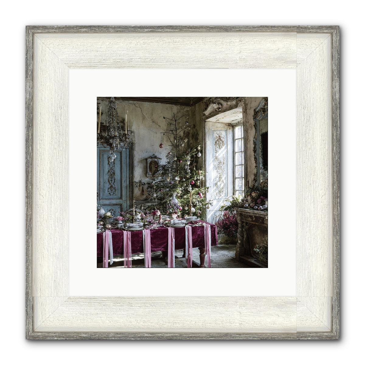 Dancing In Candied Dreams Framed Print - Driftwood White 12x12