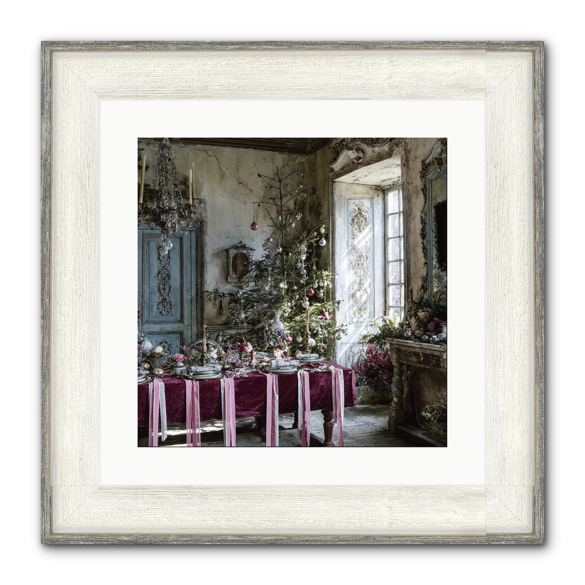Dancing In Candied Dreams Framed Print - Driftwood White 16x16