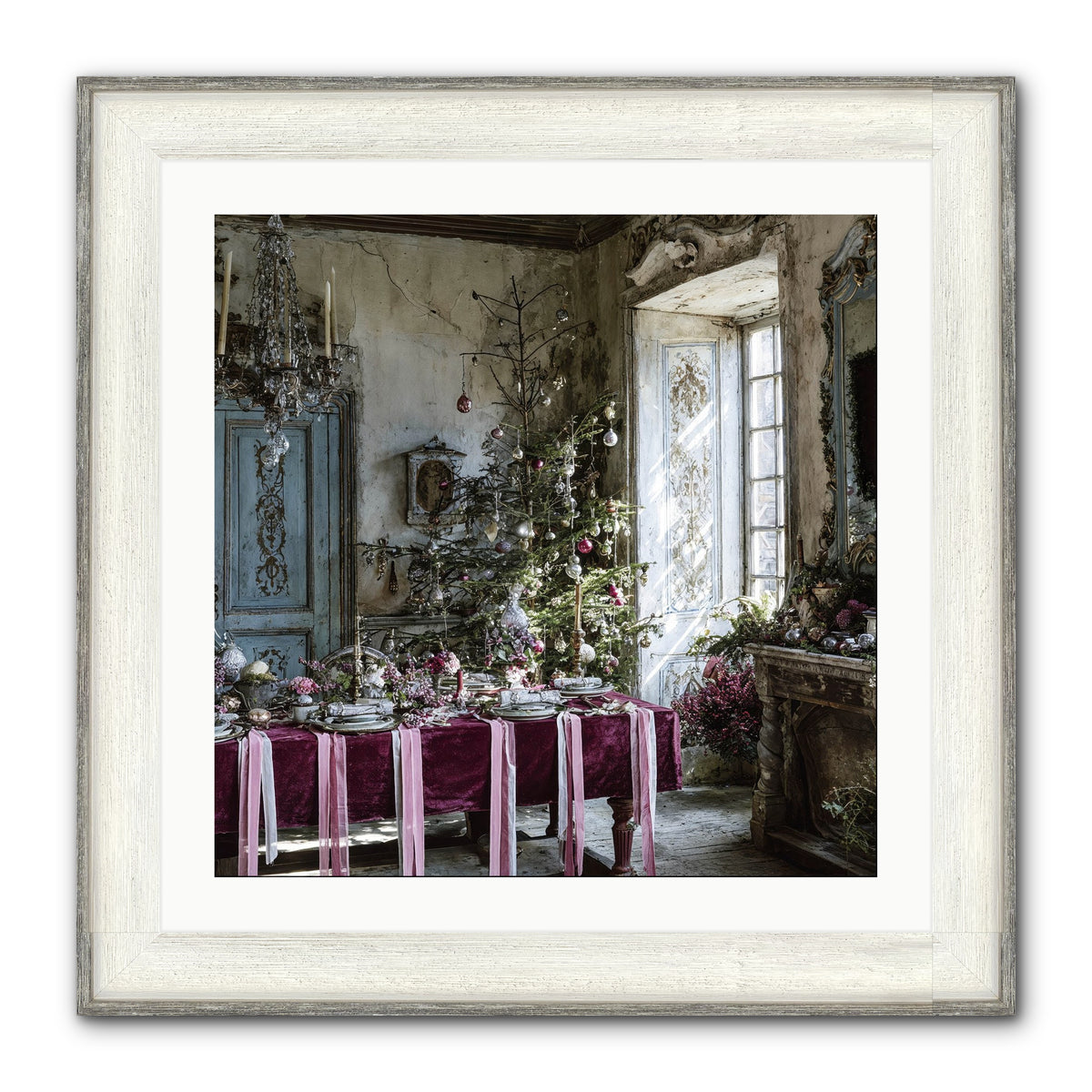 Dancing In Candied Dreams Framed Print - Driftwood White 24x24