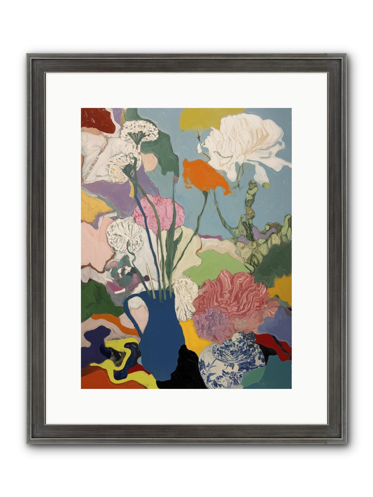 Dancing Petals Framed Print - Slimwoods Black/Silver 12x16