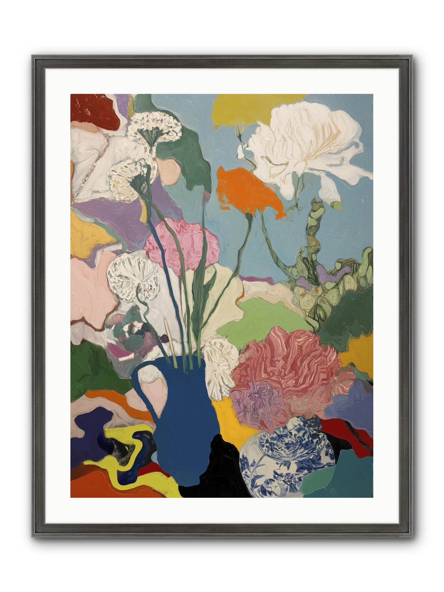 Dancing Petals Framed Print - Slimwoods Black/Silver 24x32