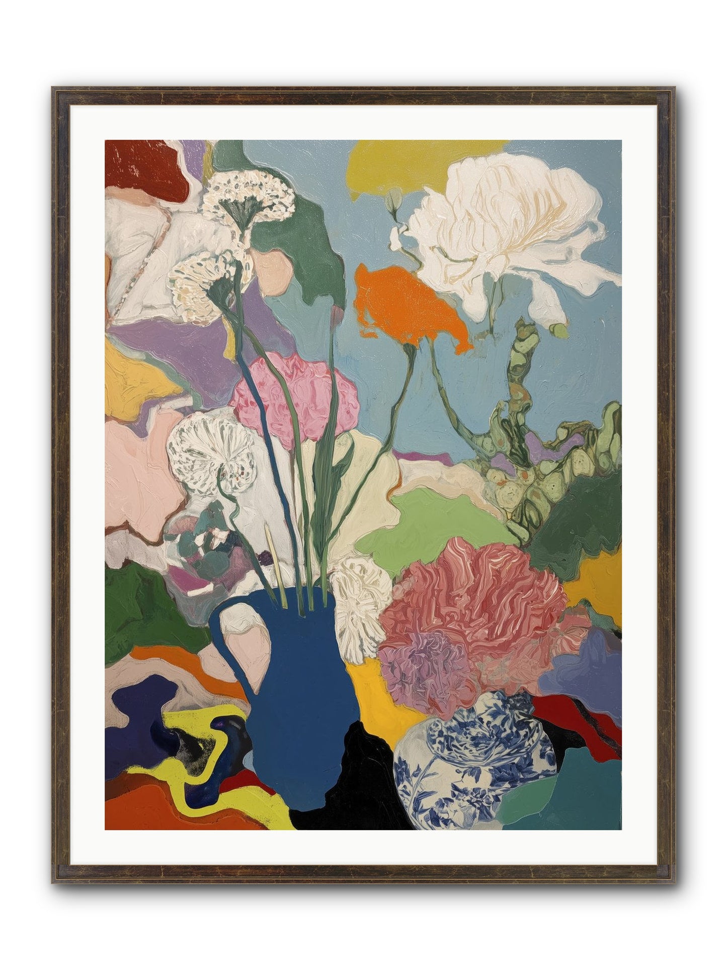 Dancing Petals Framed Print - Slimwoods Black/Gold 30x40