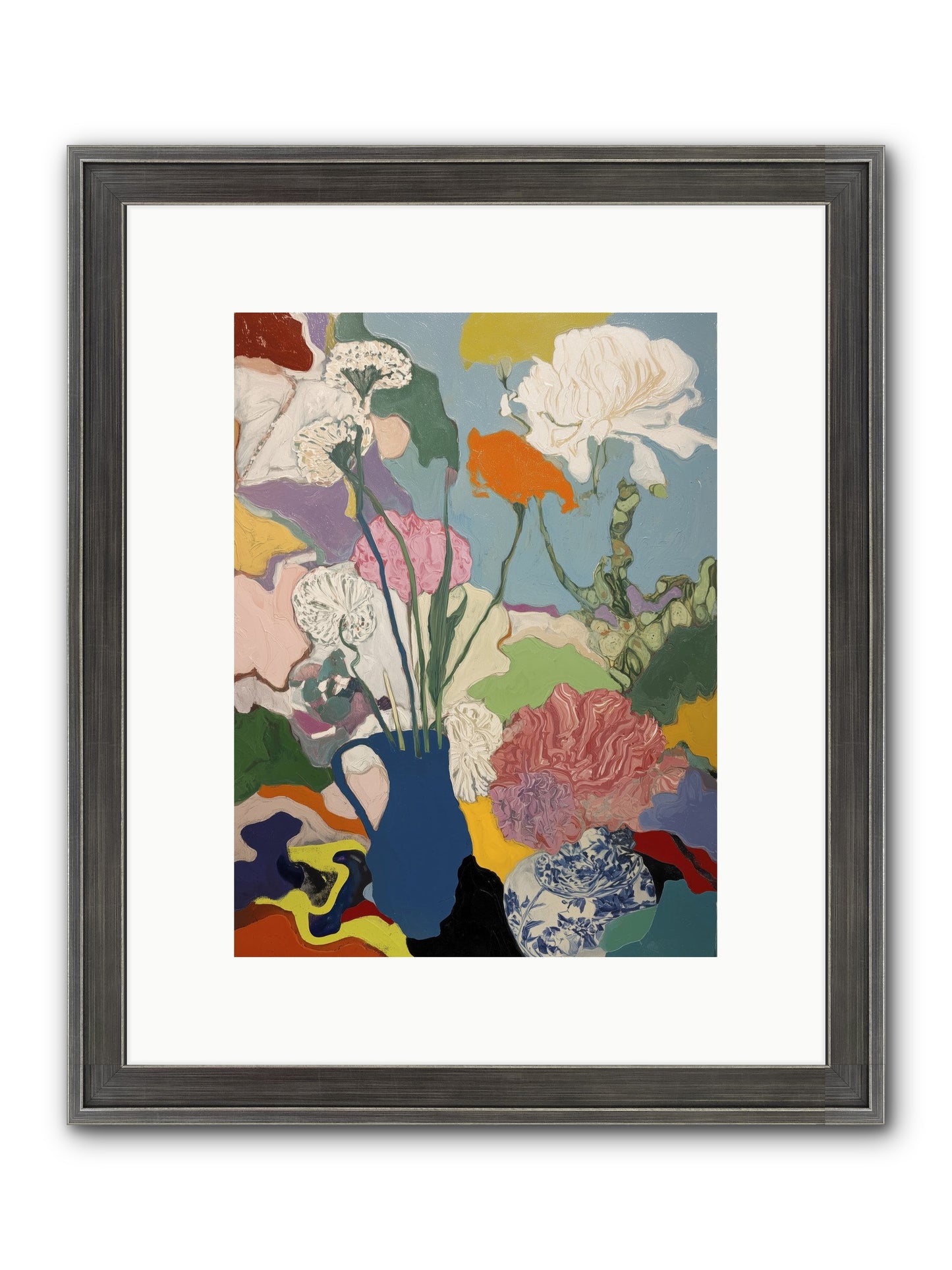Dancing Petals Framed Print - Slimwoods Black/Silver 9x12