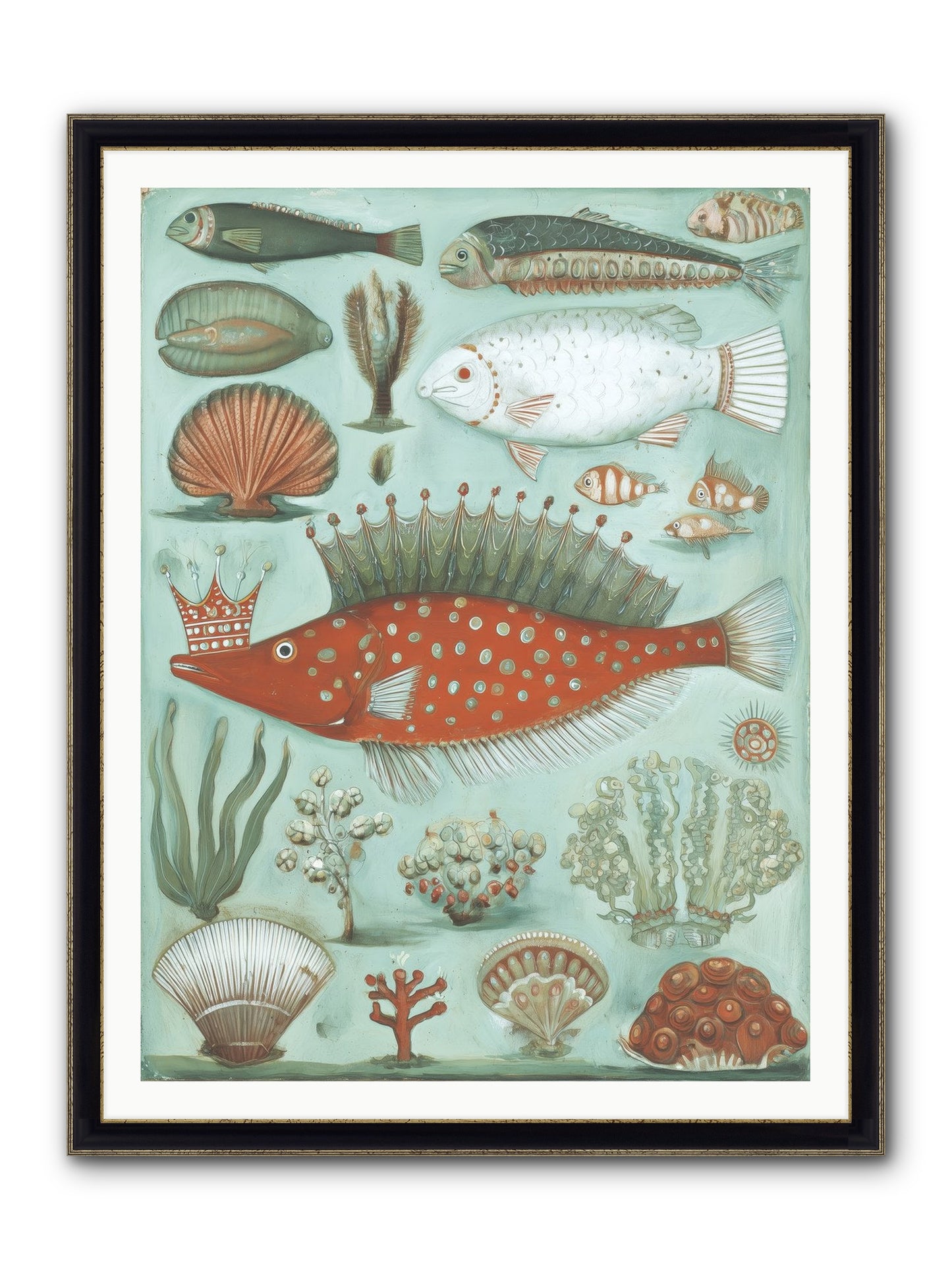 Dancing Silence Framed Print - Black & Gold 36x48