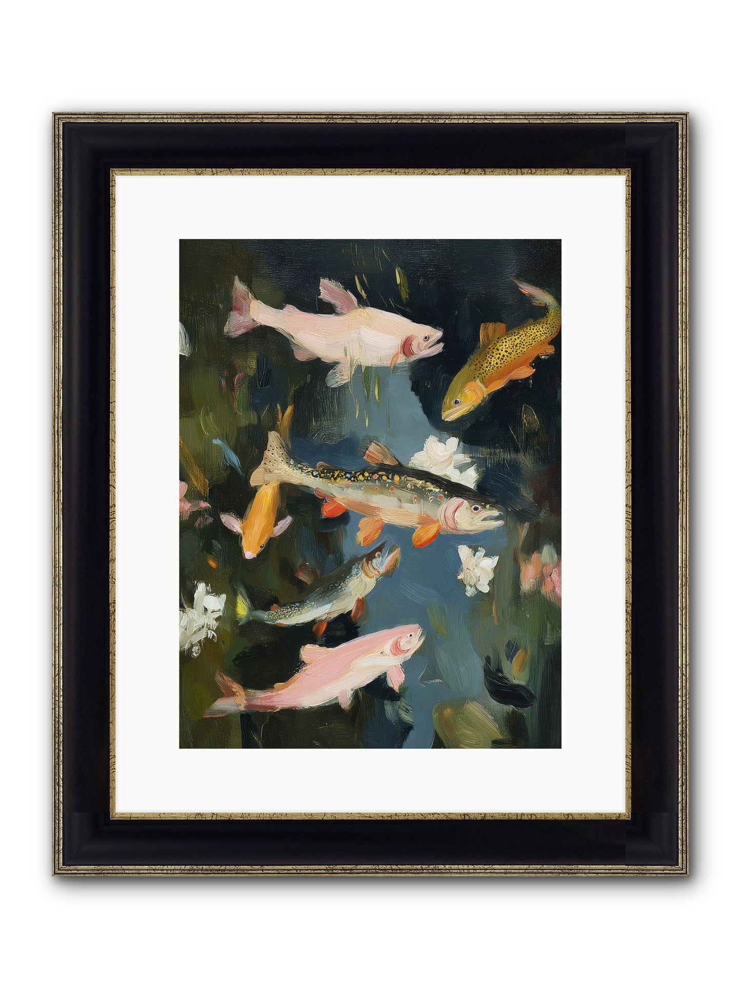 Dancing Through Deep Framed Print - Black & Gold 12x16
