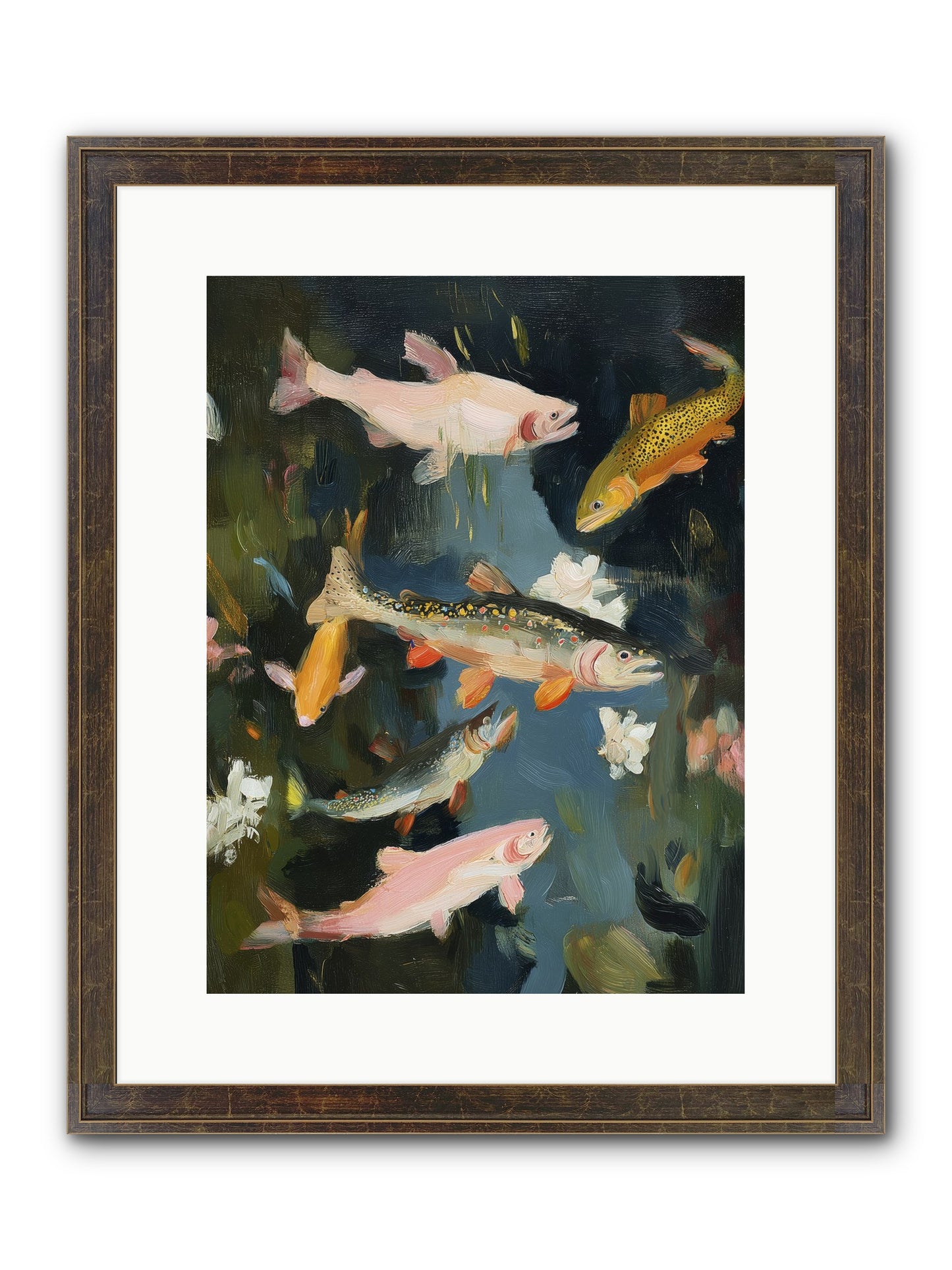 Dancing Through Deep Framed Print - Slimwoods Black/Gold 12x16