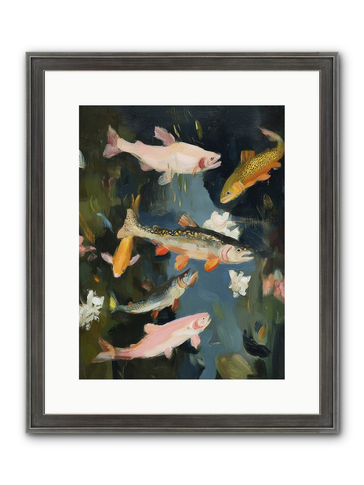 Dancing Through Deep Framed Print - Slimwoods Black/Silver 12x16