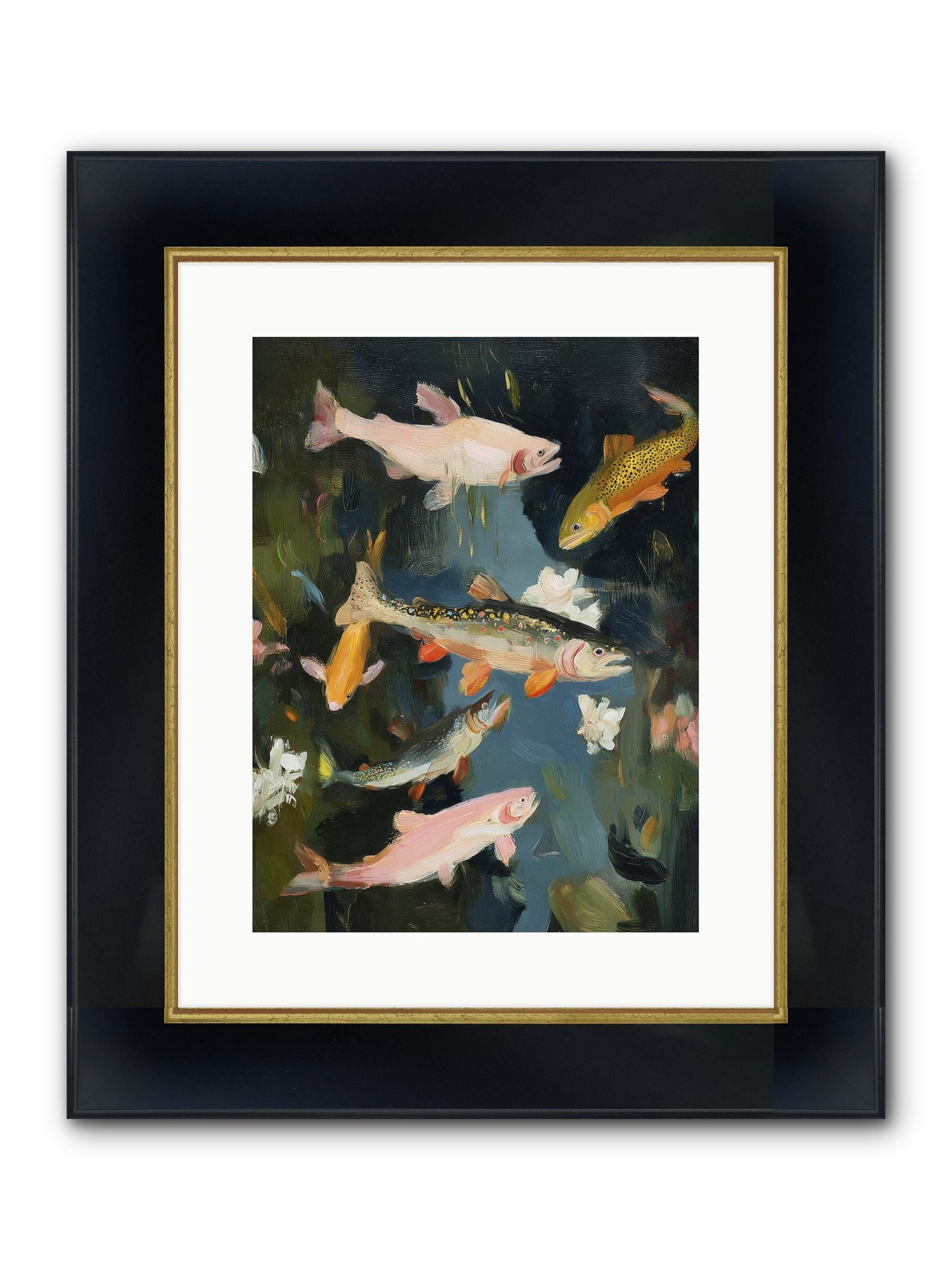 Dancing Through Deep Framed Print - Wide Black w/Gold 12x16