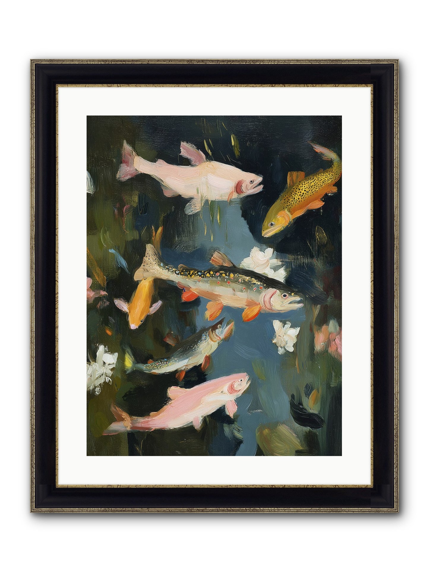 Dancing Through Deep Framed Print - Black & Gold 18x24