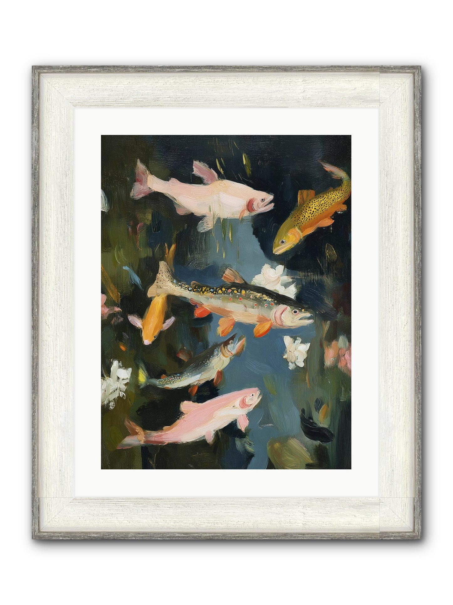 Dancing Through Deep Framed Print - Driftwood White 18x24
