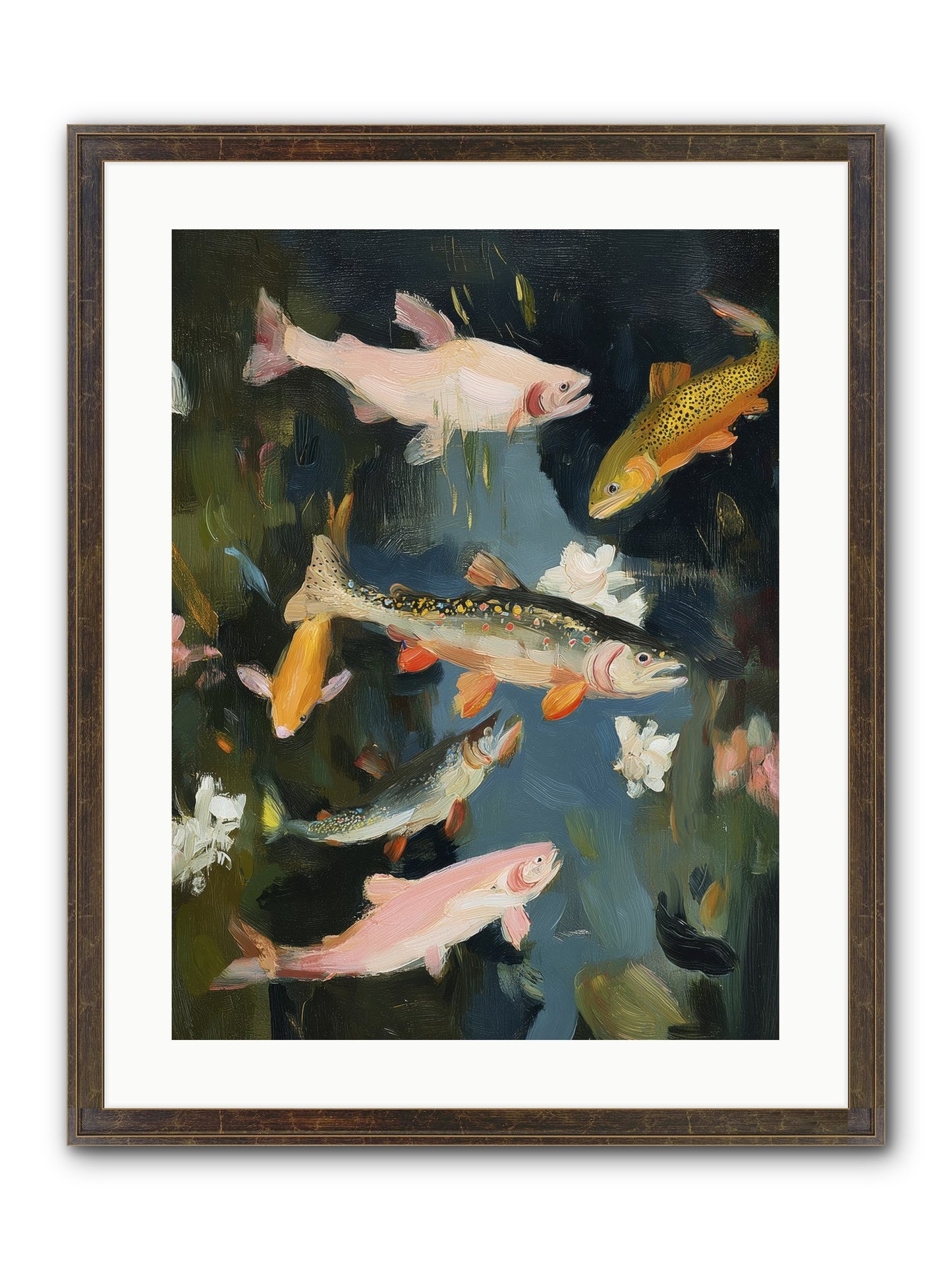 Dancing Through Deep Framed Print - Slimwoods Black/Gold 18x24
