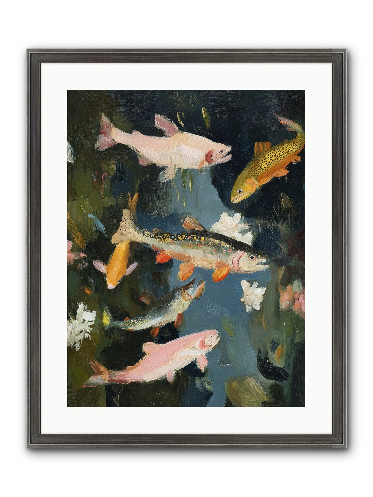 Dancing Through Deep Framed Print - Slimwoods Black/Silver 18x24