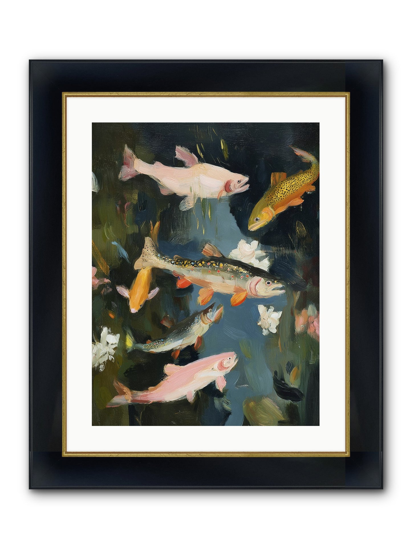 Dancing Through Deep Framed Print - Wide Black w/Gold 18x24