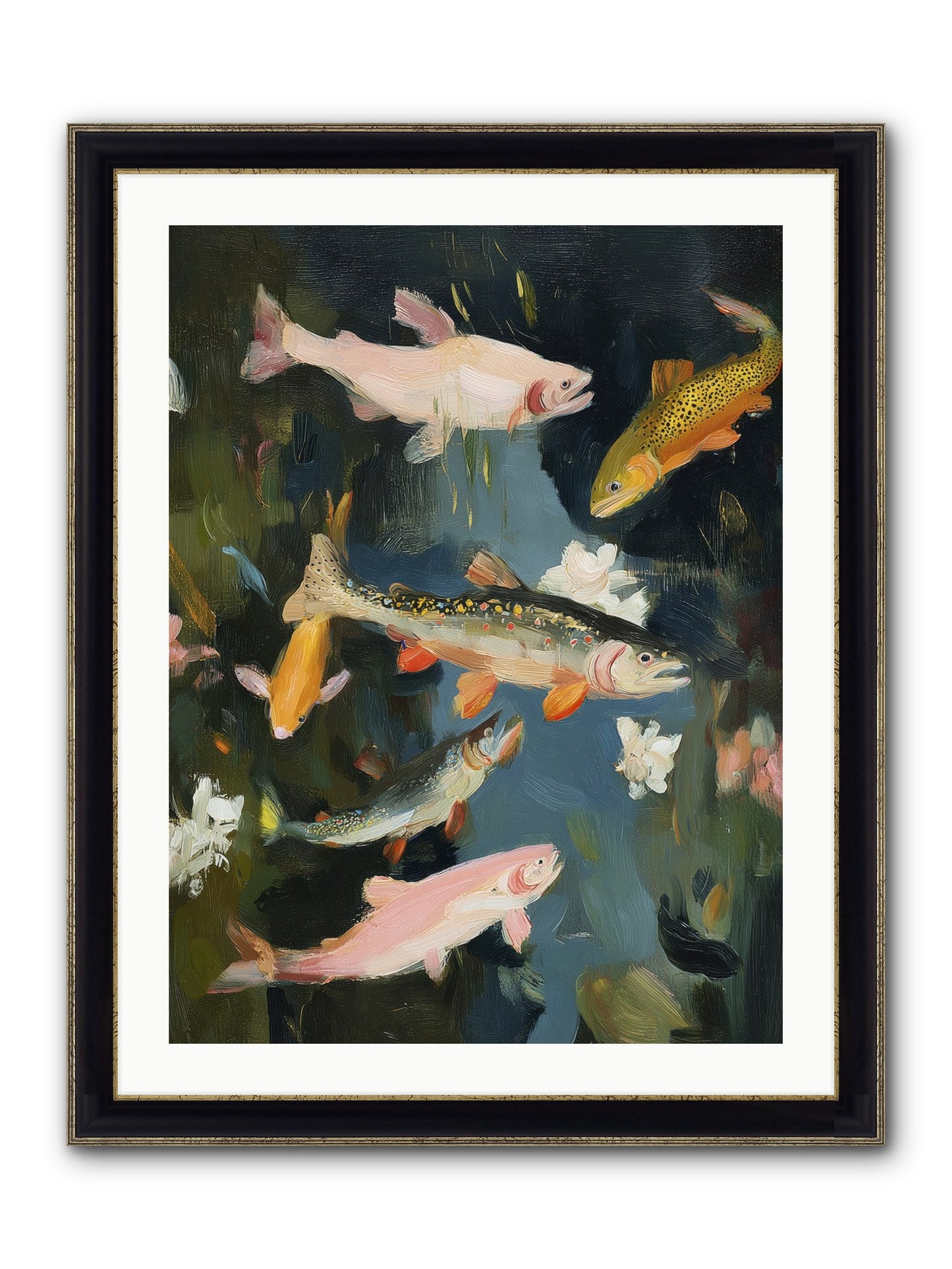 Dancing Through Deep Framed Print - Black & Gold 24x32