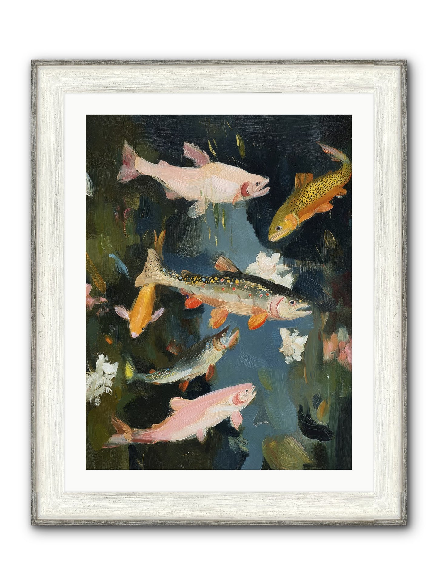 Dancing Through Deep Framed Print - Driftwood White 24x32