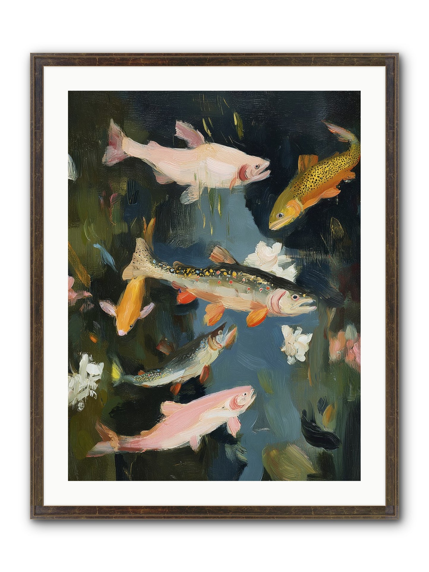 Dancing Through Deep Framed Print - Slimwoods Black/Gold 24x32