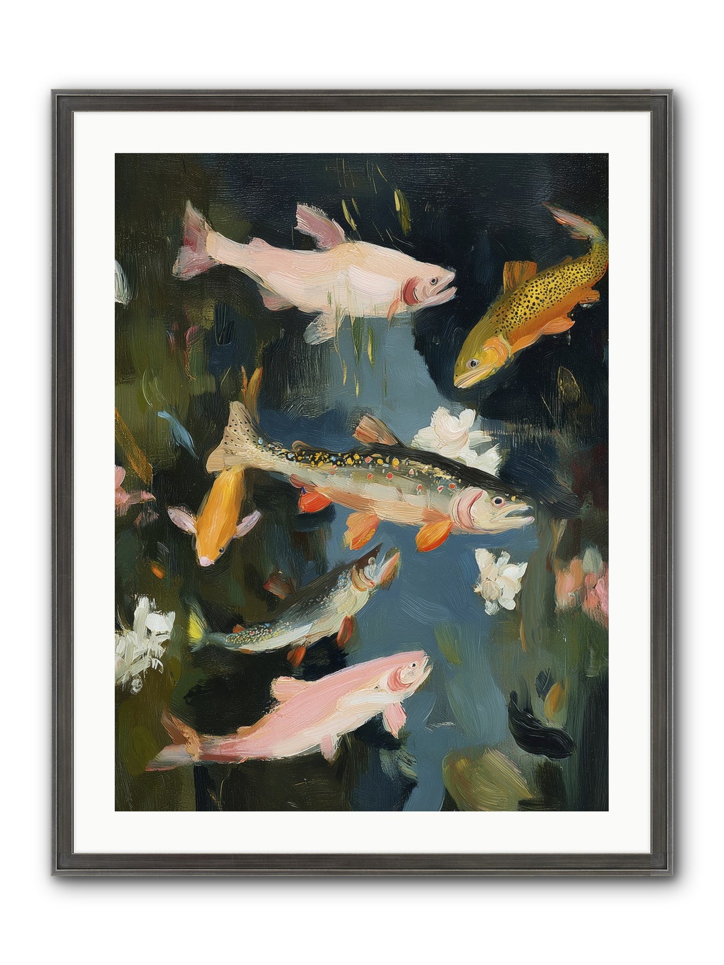 Dancing Through Deep Framed Print - Slimwoods Black/Silver 24x32