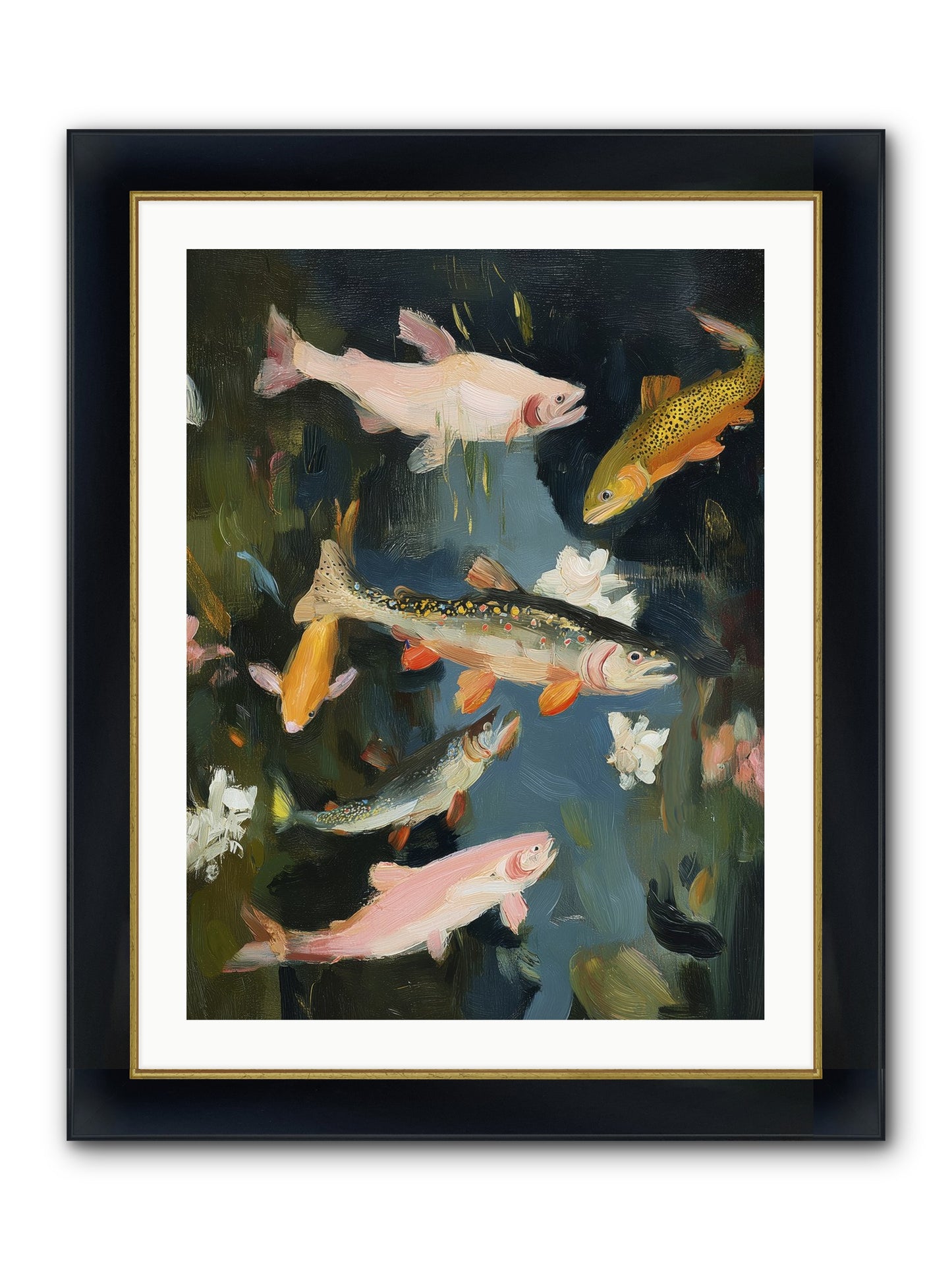 Dancing Through Deep Framed Print - Wide Black w/Gold 24x32