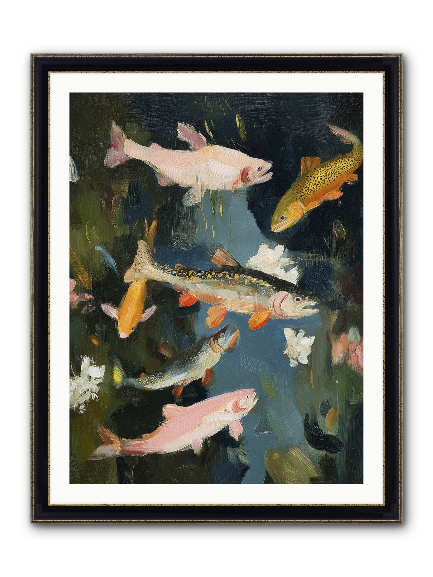 Dancing Through Deep Framed Print - Black & Gold 30x40