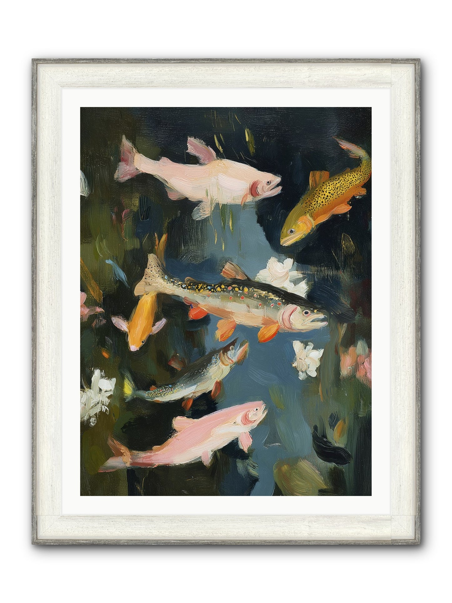 Dancing Through Deep Framed Print - Driftwood White 30x40