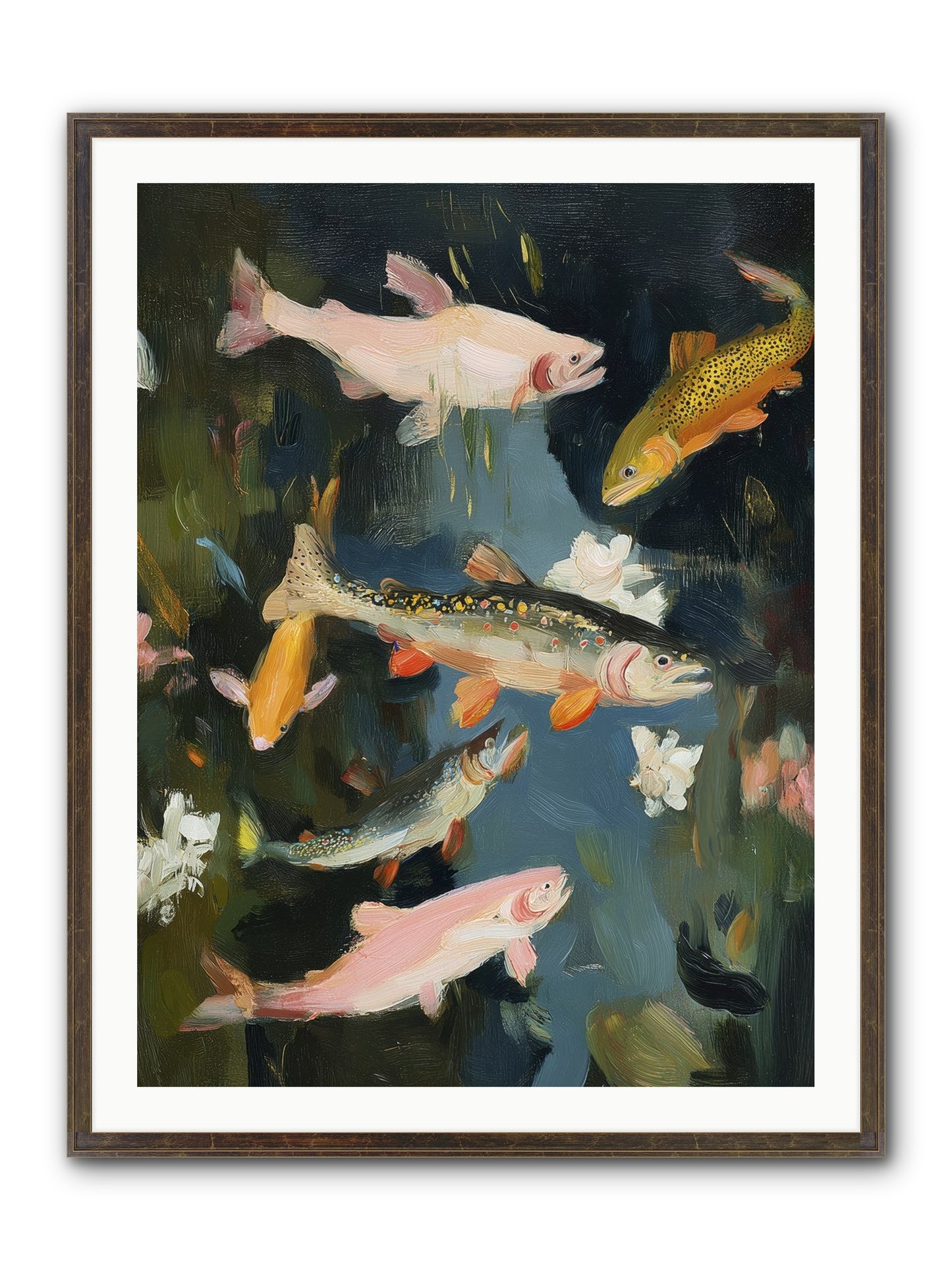 Dancing Through Deep Framed Print - Slimwoods Black/Gold 30x40