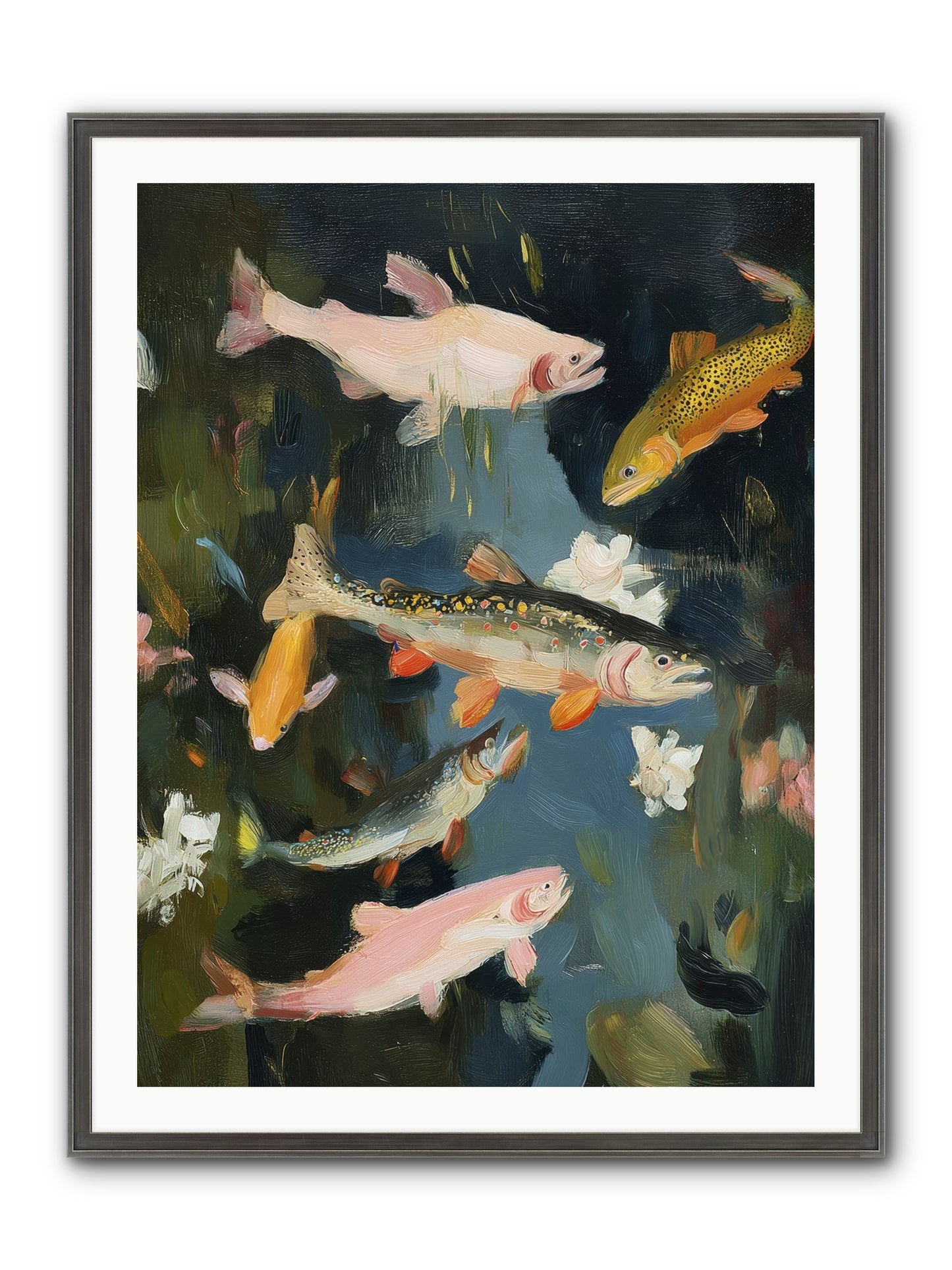 Dancing Through Deep Framed Print - Slimwoods Black/Silver 30x40