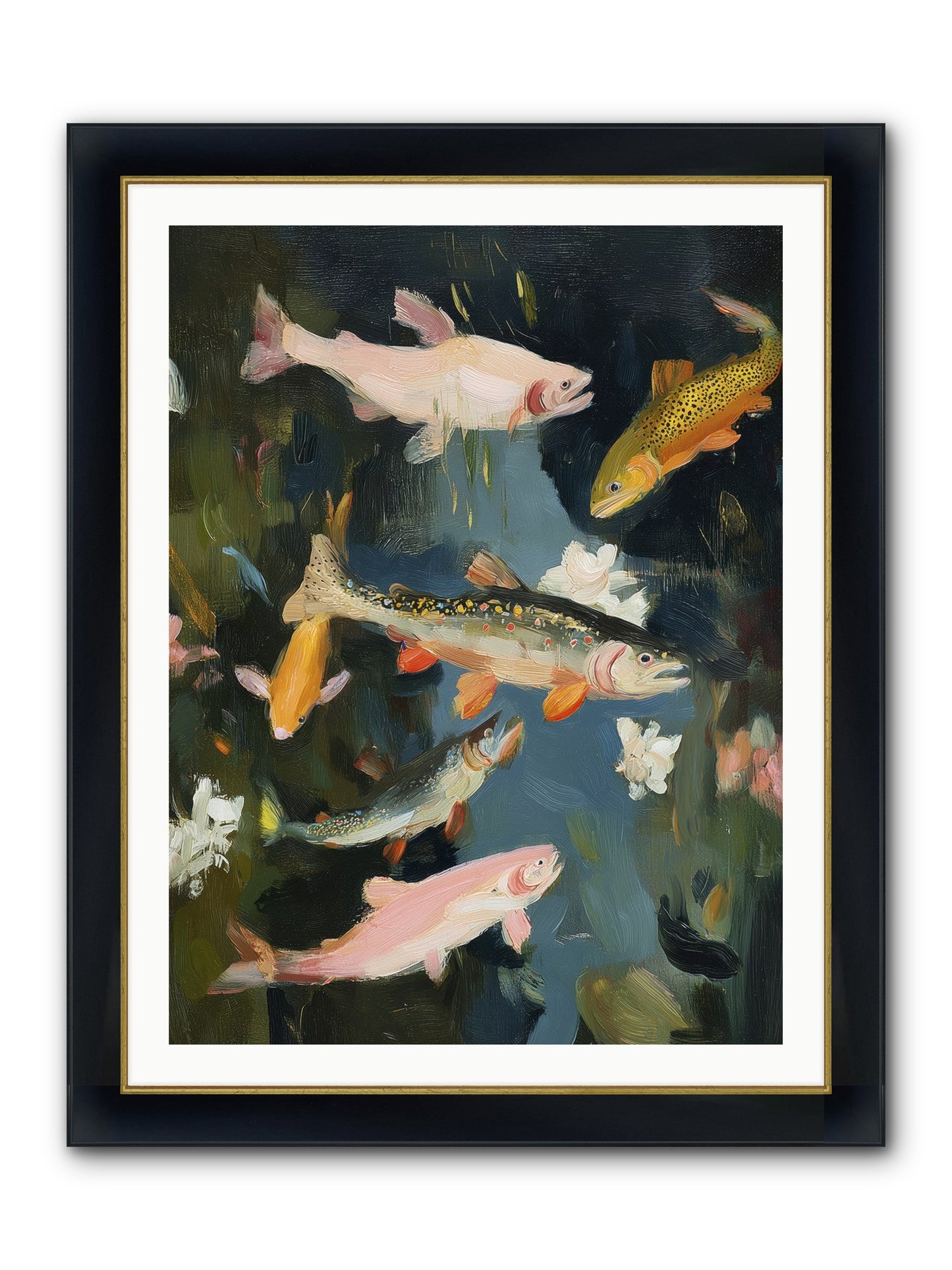 Dancing Through Deep Framed Print - Wide Black w/Gold 30x40