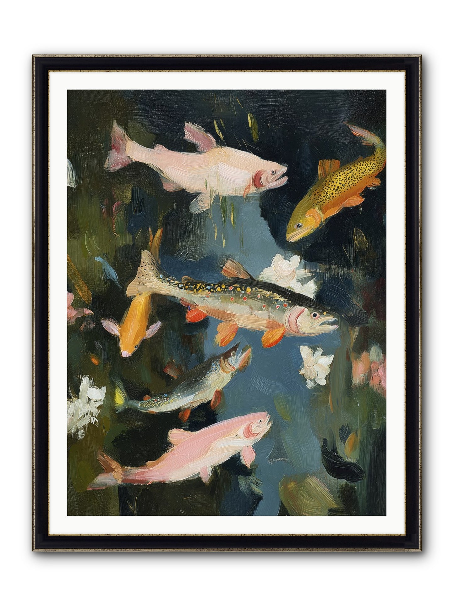 Dancing Through Deep Framed Print - Black & Gold 36x48