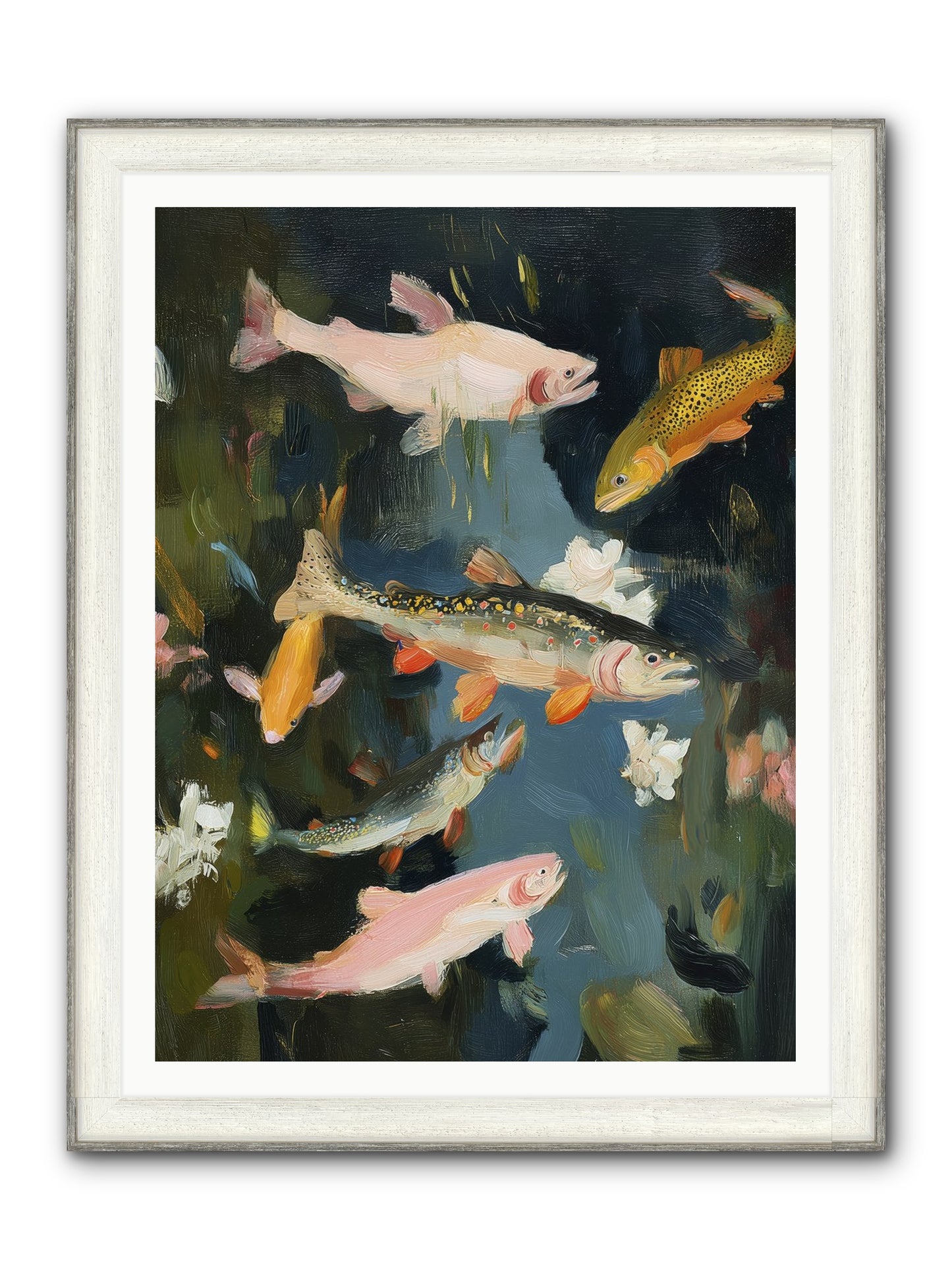 Dancing Through Deep Framed Print - Driftwood White 36x48