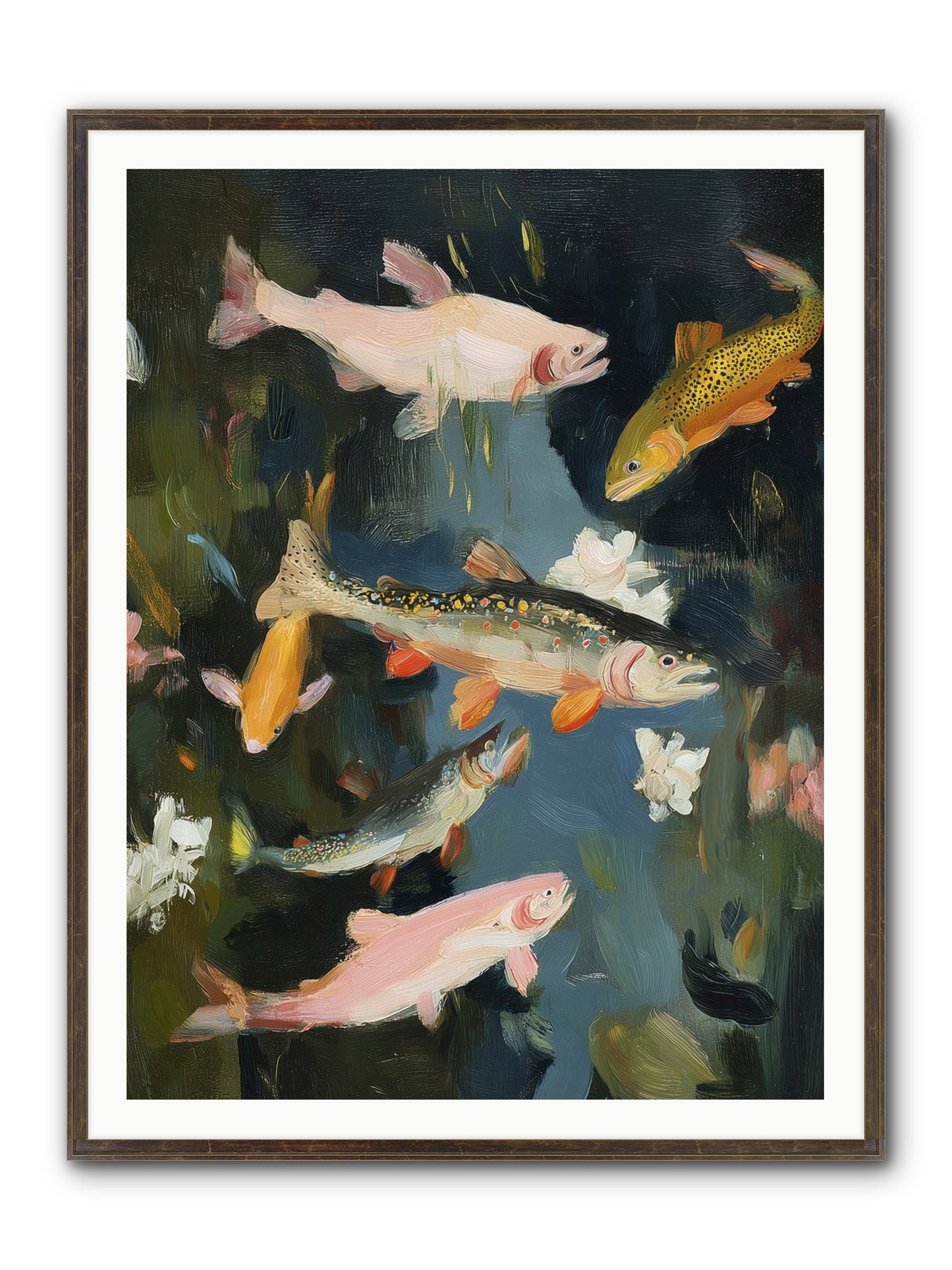 Dancing Through Deep Framed Print - Slimwoods Black/Gold 36x48