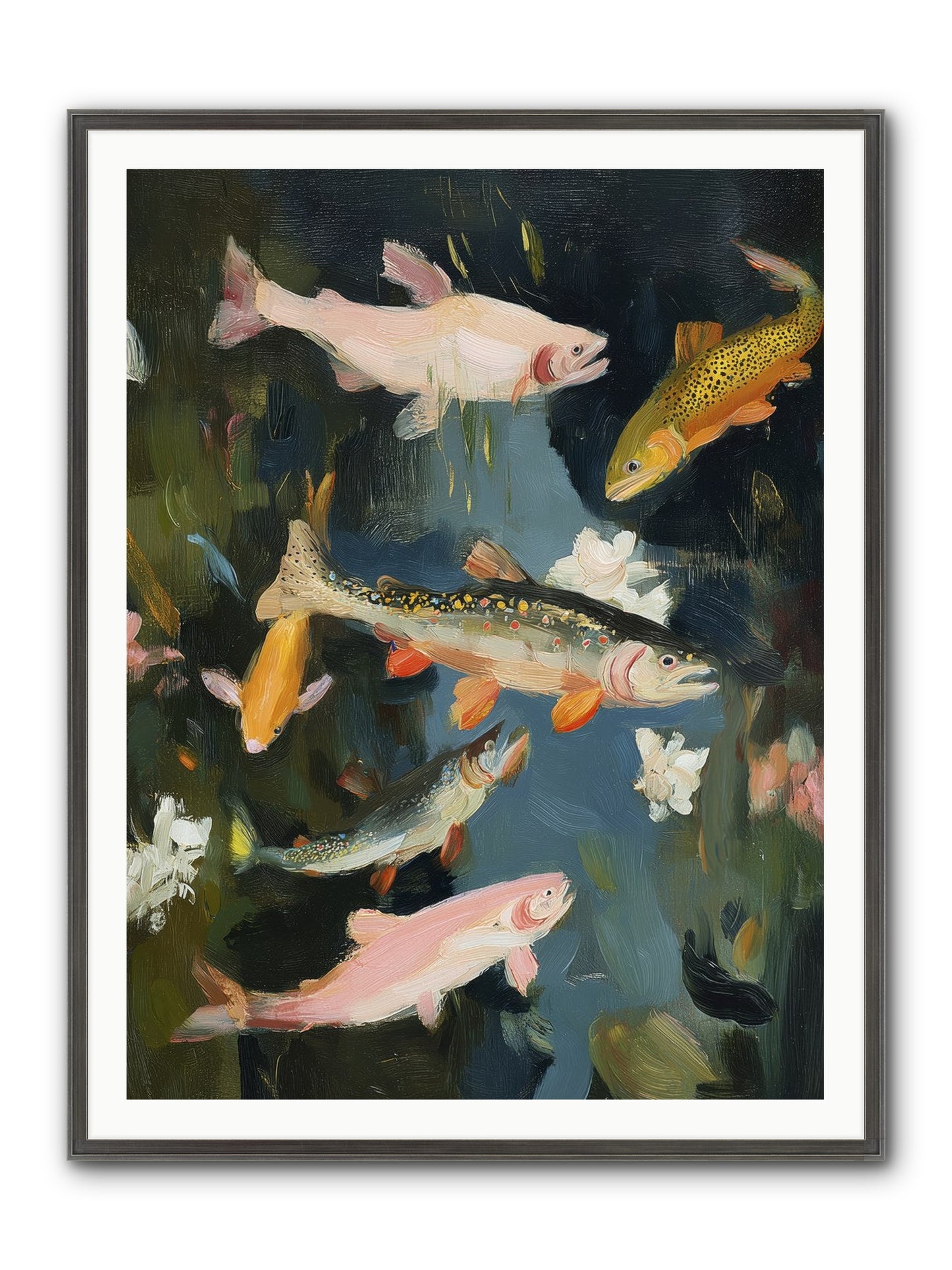Dancing Through Deep Framed Print - Slimwoods Black/Silver 36x48