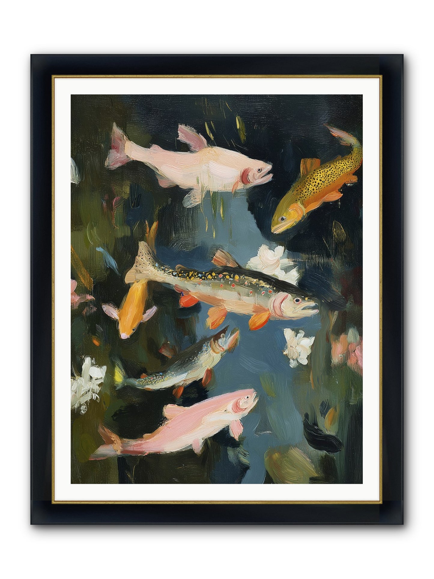 Dancing Through Deep Framed Print - Wide Black w/Gold 36x48