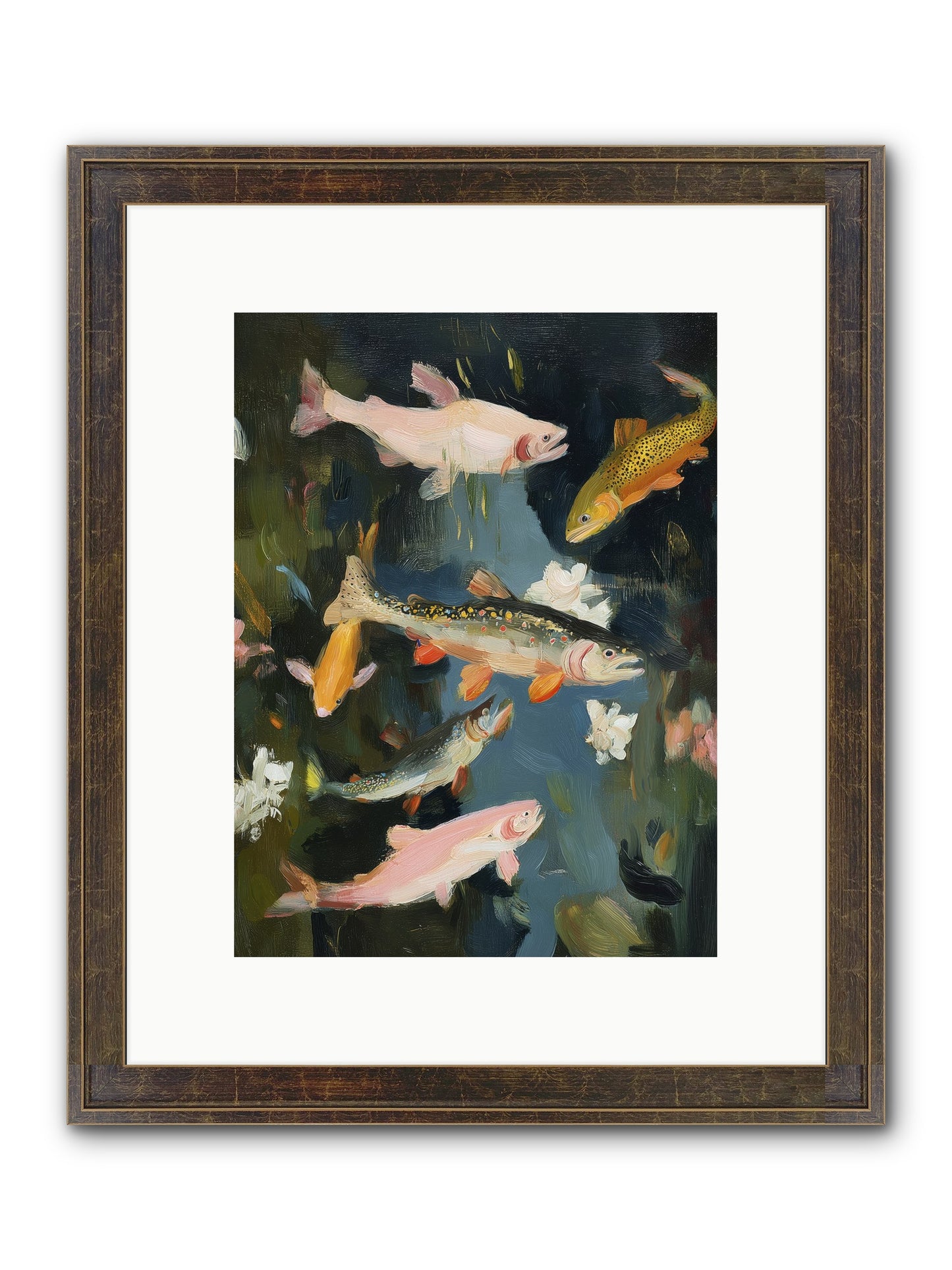 Dancing Through Deep Framed Print - Slimwoods Black/Gold 9x12
