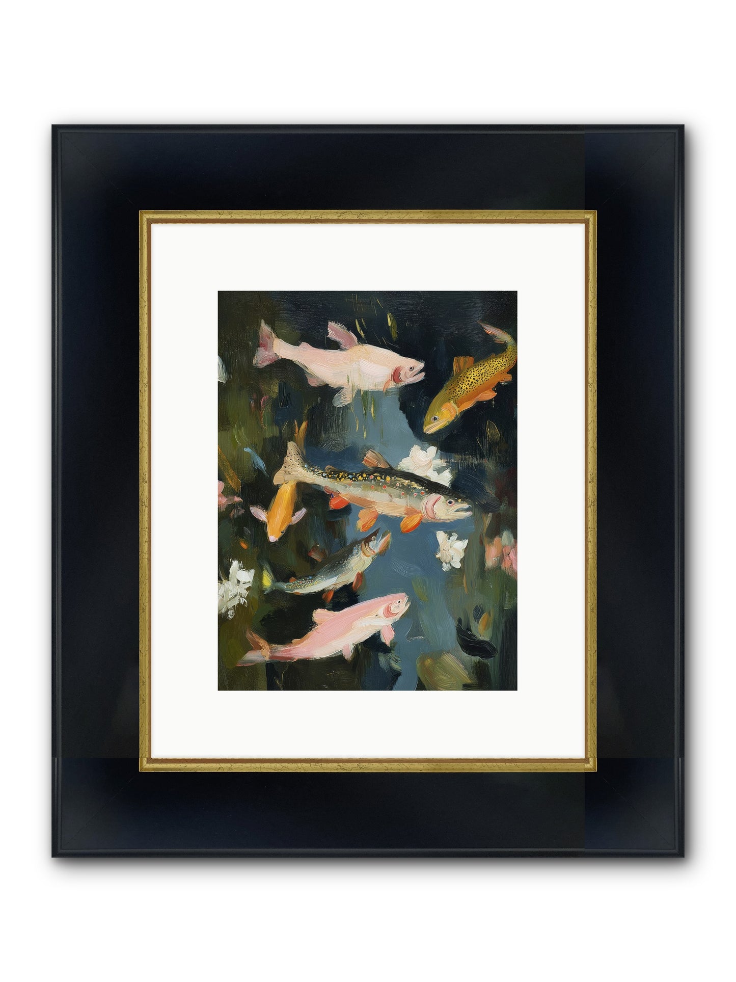 Dancing Through Deep Framed Print - Wide Black w/Gold 9x12