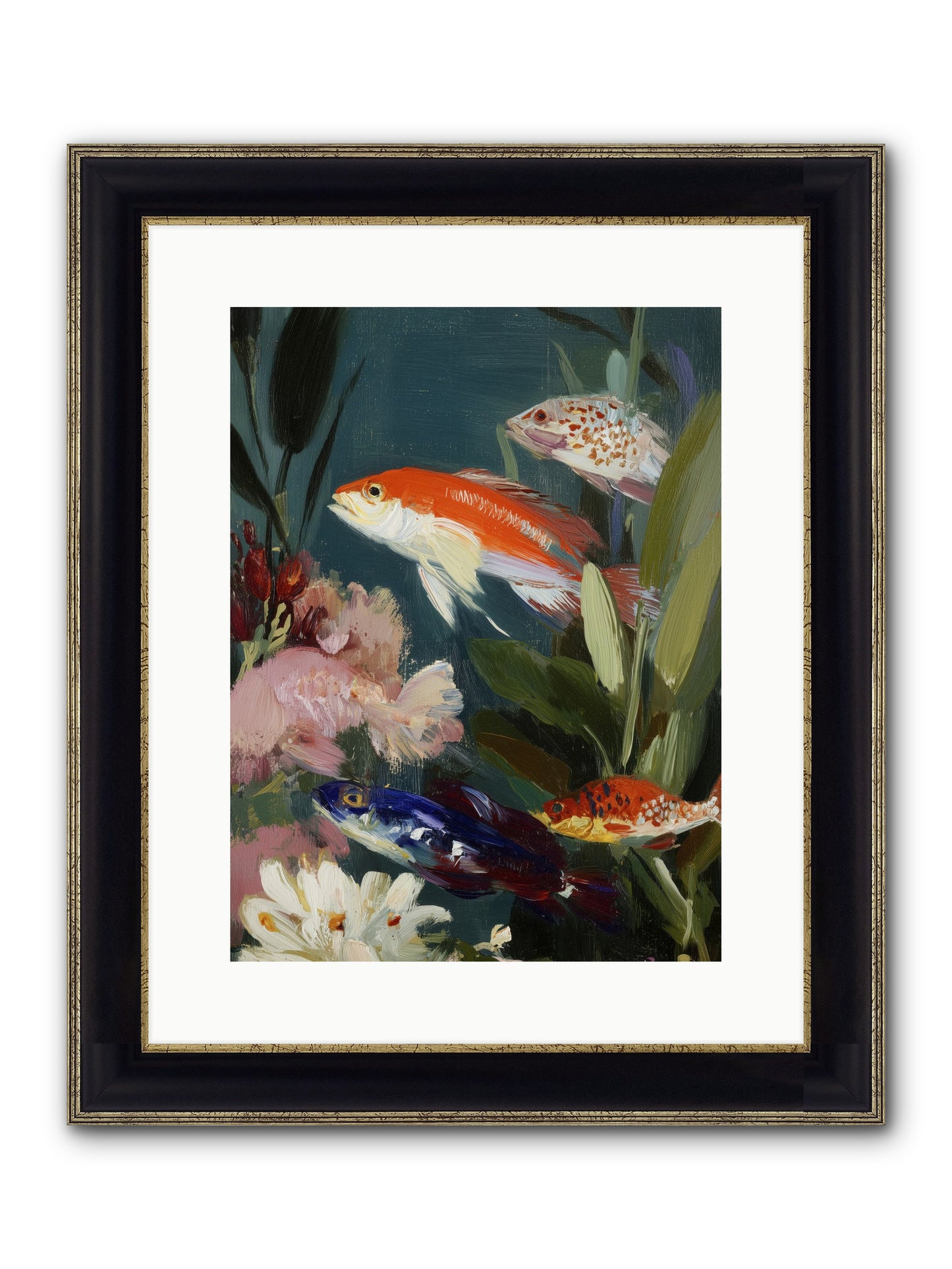 Dancing Through Tide Framed Print - Black & Gold 12x16