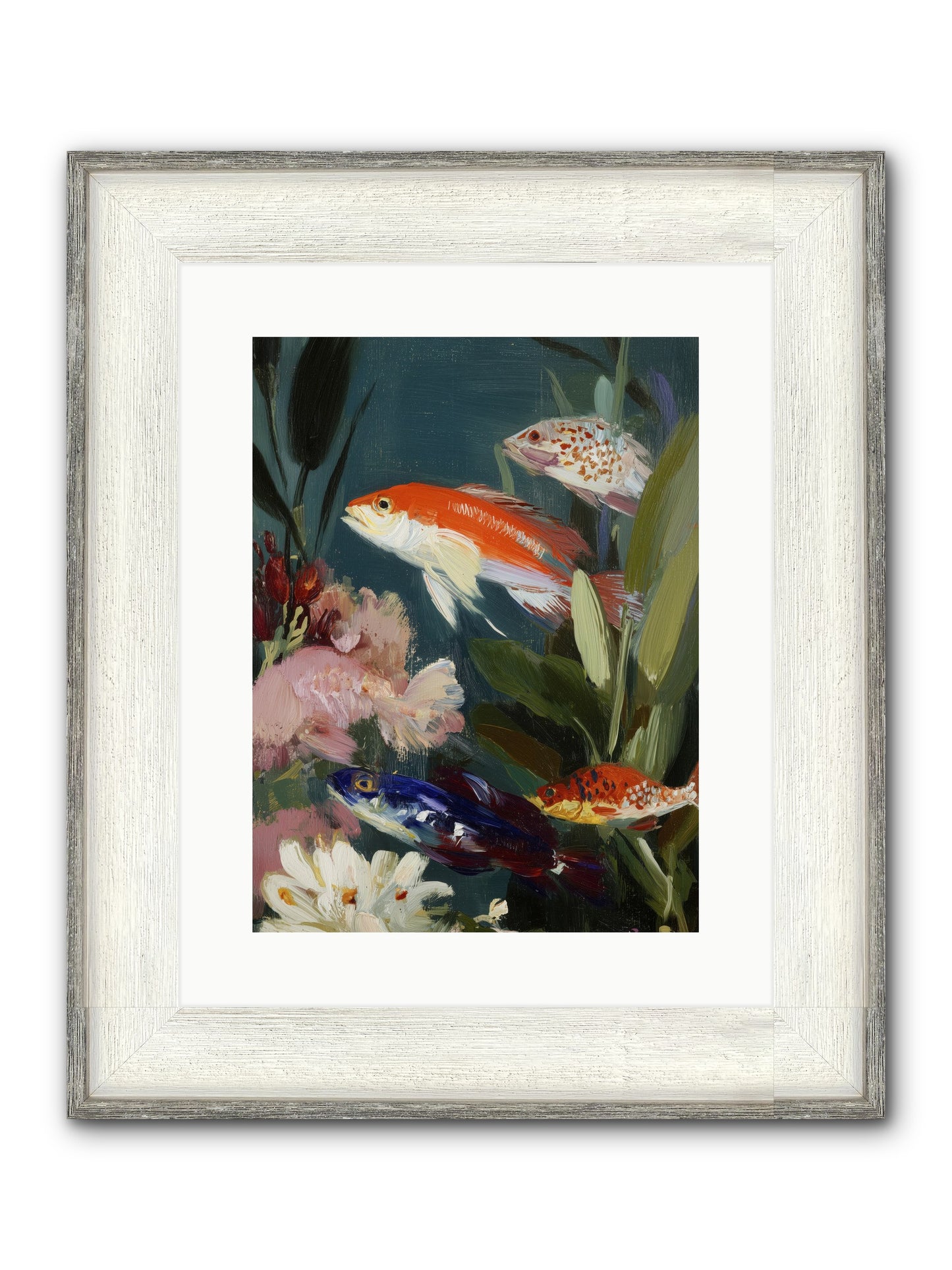 Dancing Through Tide Framed Print - Driftwood White 12x16