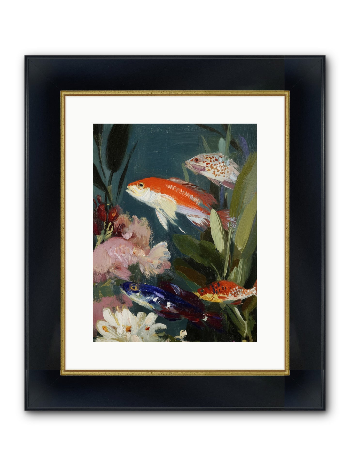 Dancing Through Tide Framed Print - Wide Black w/Gold 12x16