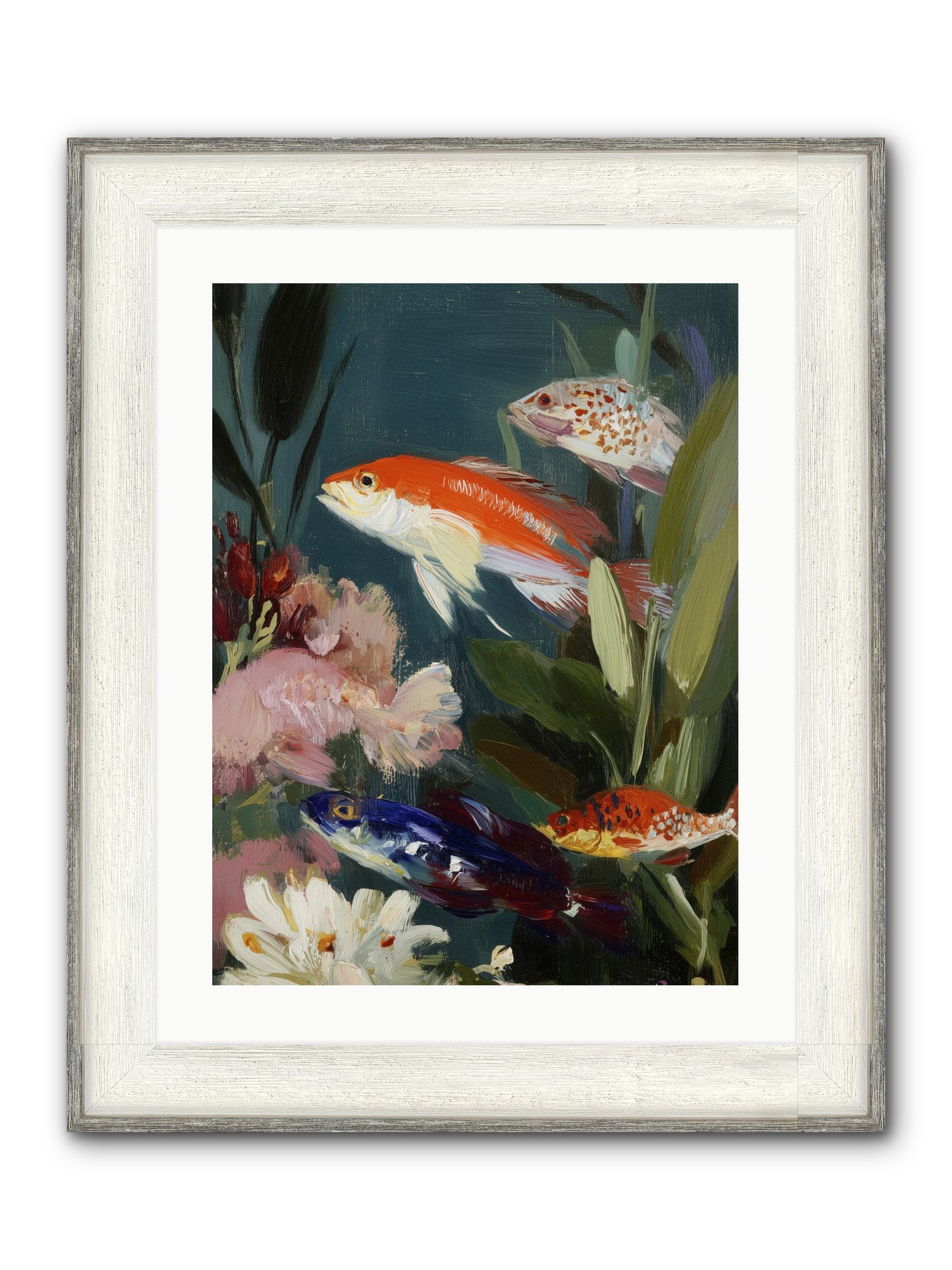 Dancing Through Tide Framed Print - Driftwood White 18x24