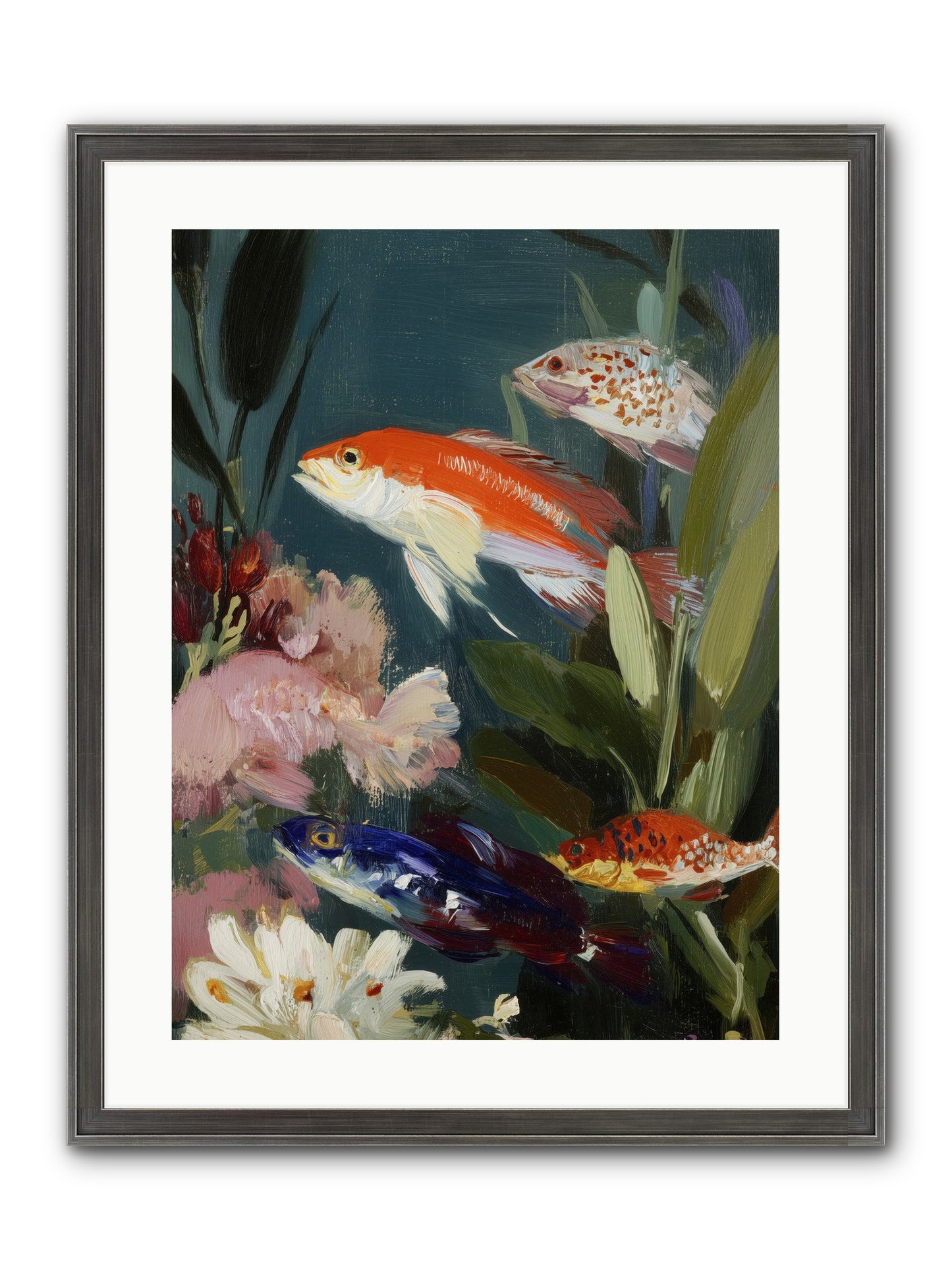 Dancing Through Tide Framed Print - Slimwoods Black/Silver 18x24