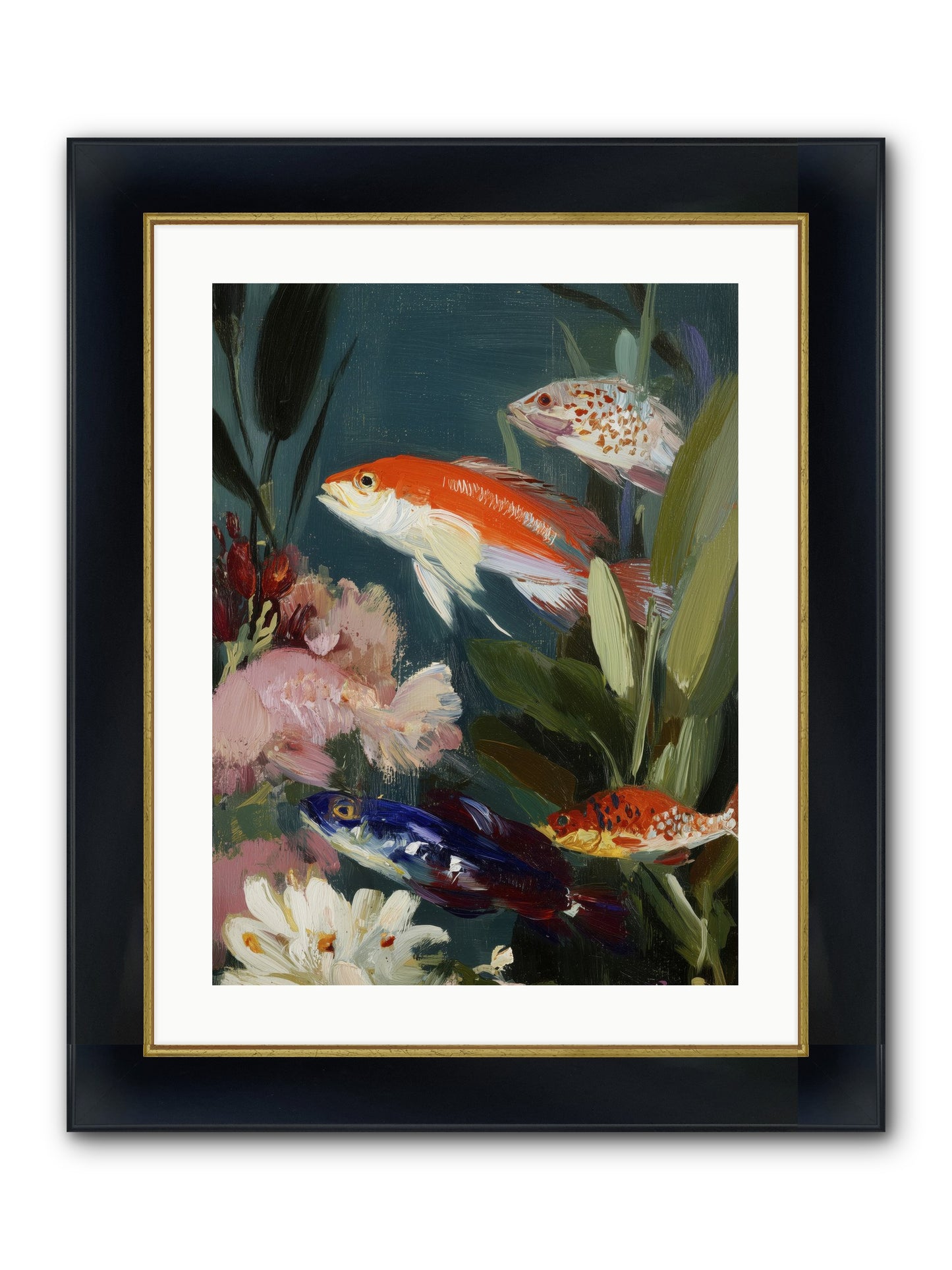 Dancing Through Tide Framed Print - Wide Black w/Gold 18x24