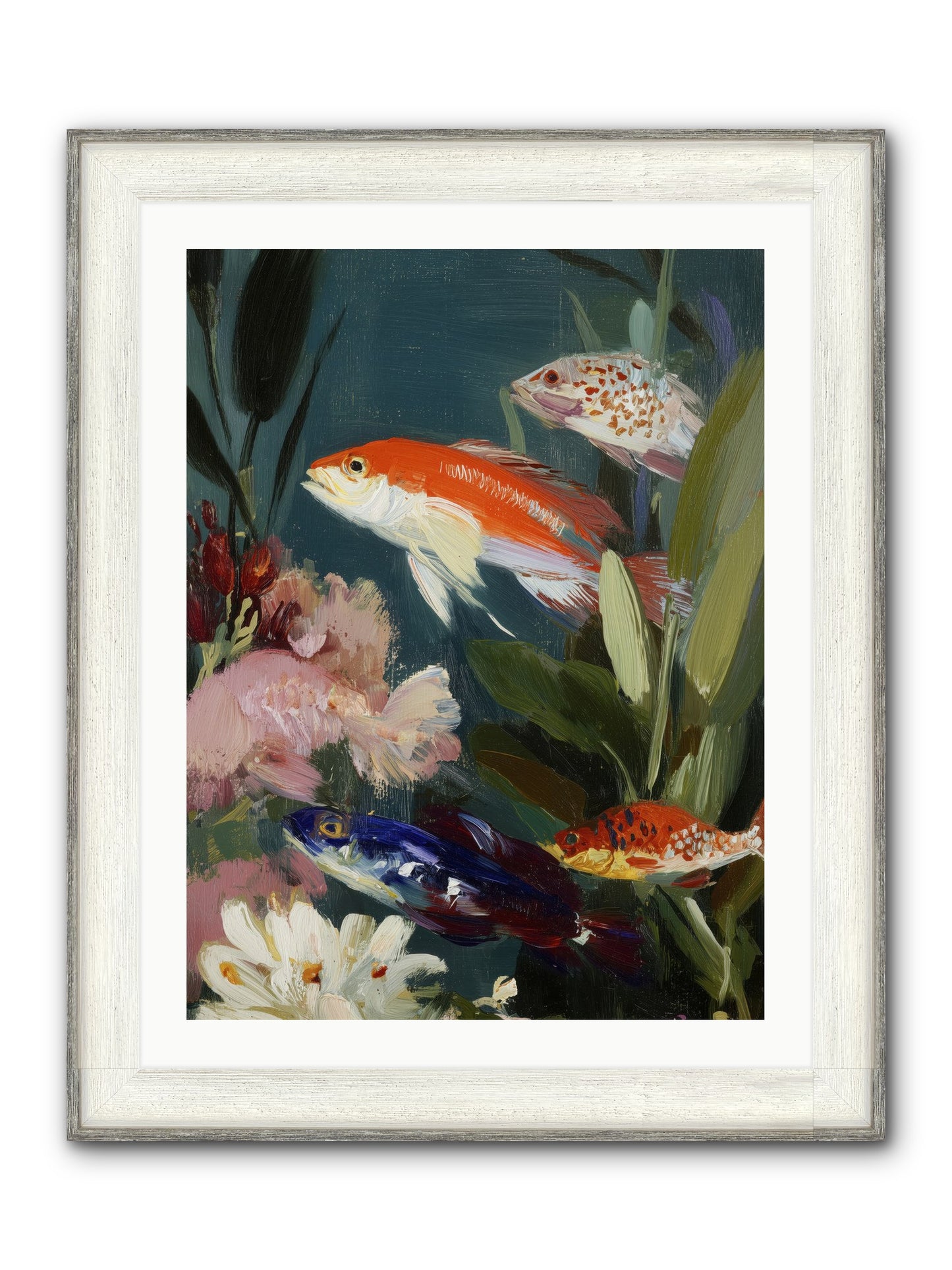 Dancing Through Tide Framed Print - Driftwood White 24x32