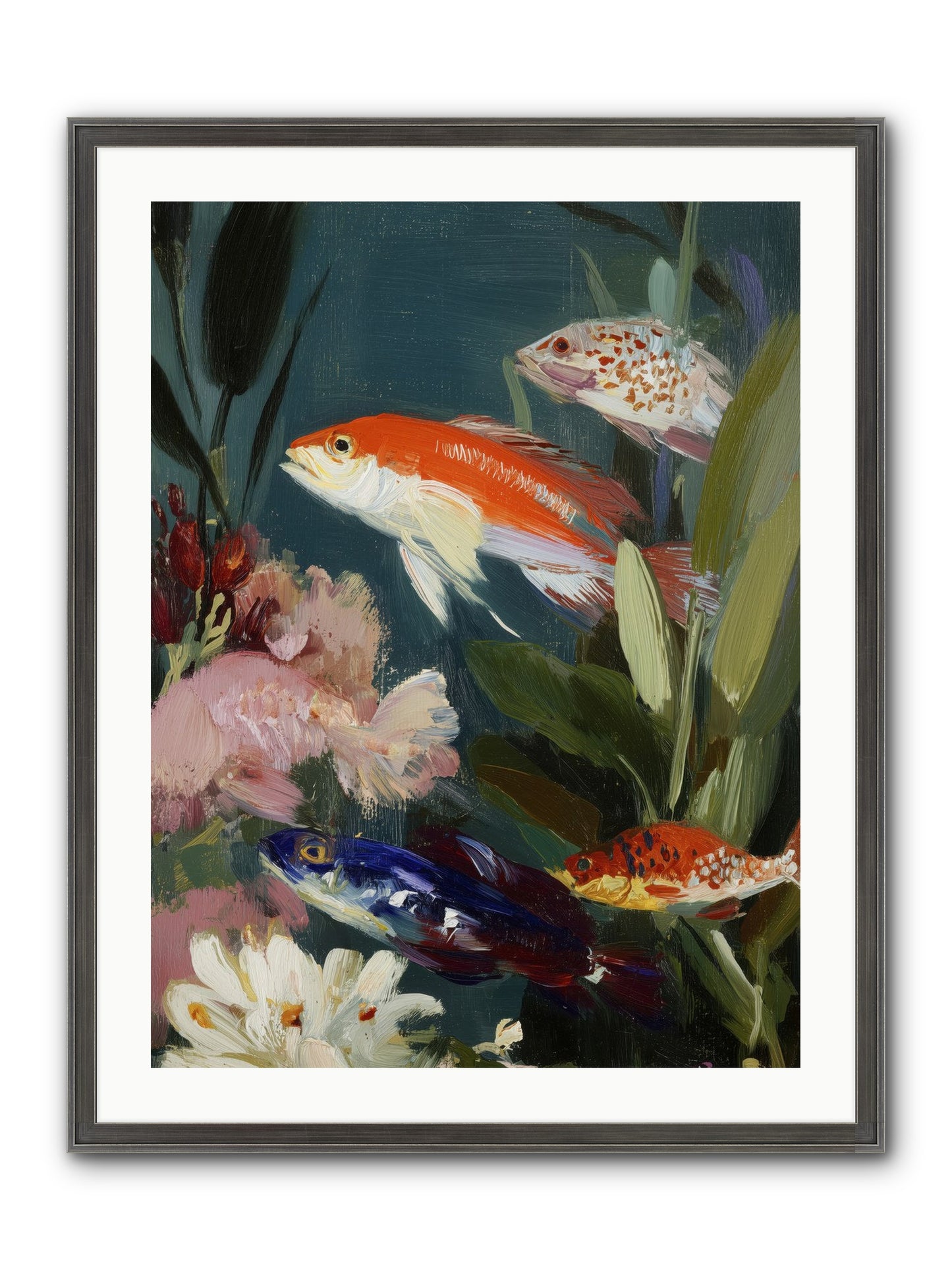 Dancing Through Tide Framed Print - Slimwoods Black/Silver 24x32