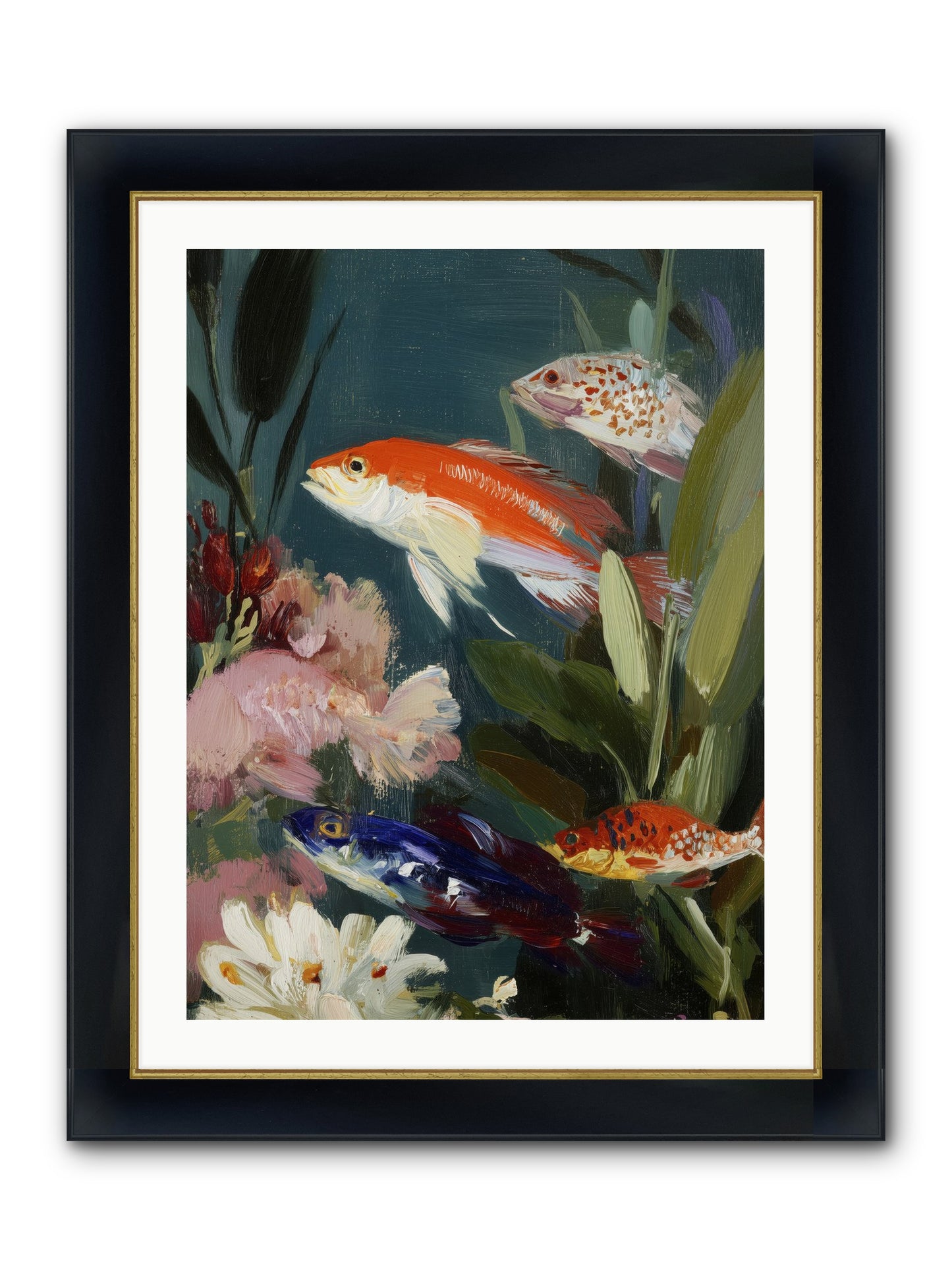 Dancing Through Tide Framed Print - Wide Black w/Gold 24x32