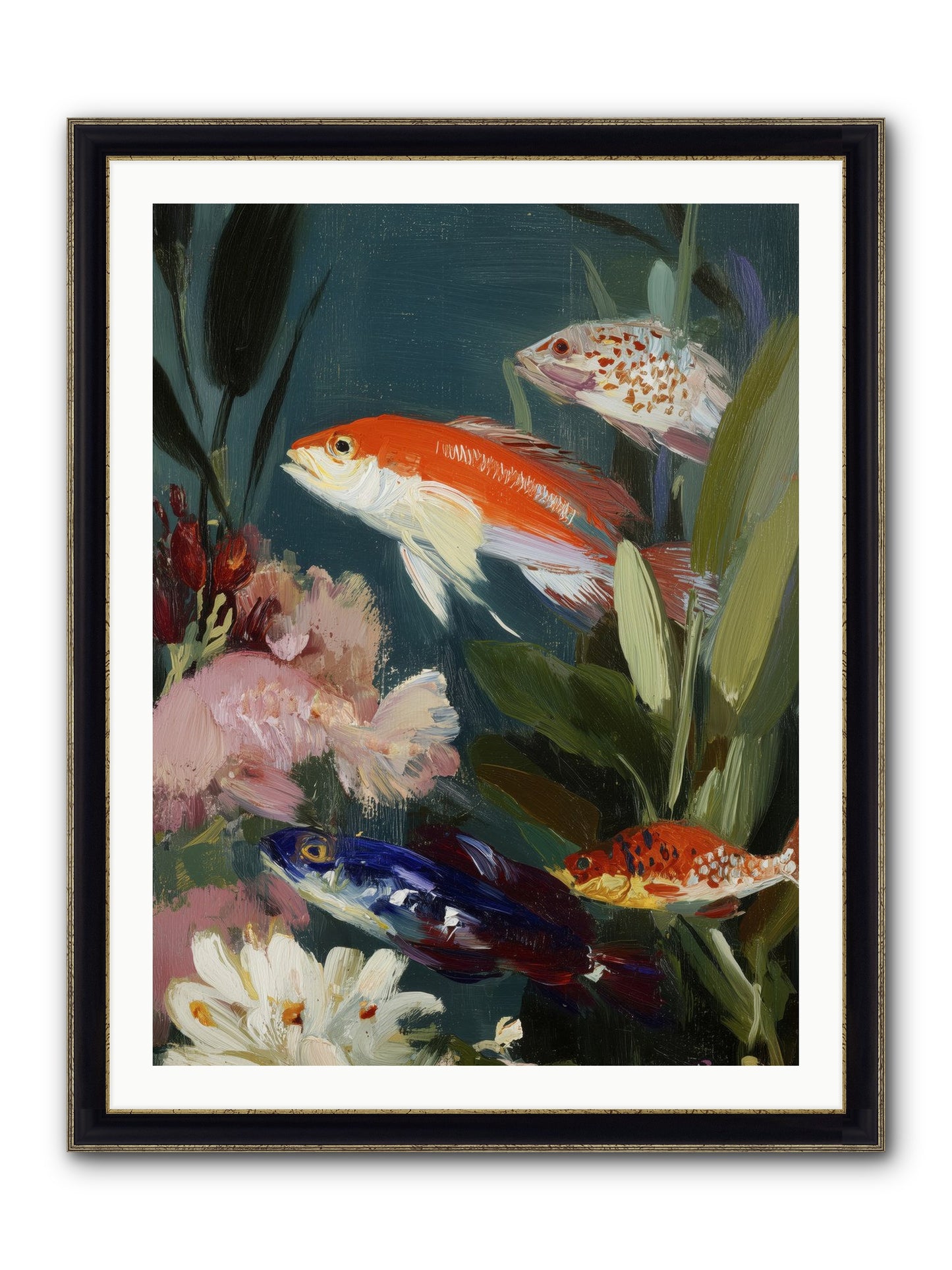 Dancing Through Tide Framed Print - Black & Gold 30x40