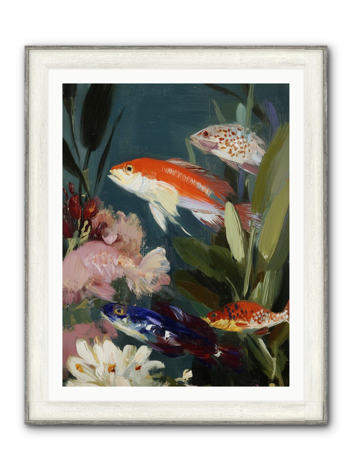 Dancing Through Tide Framed Print - Driftwood White 30x40