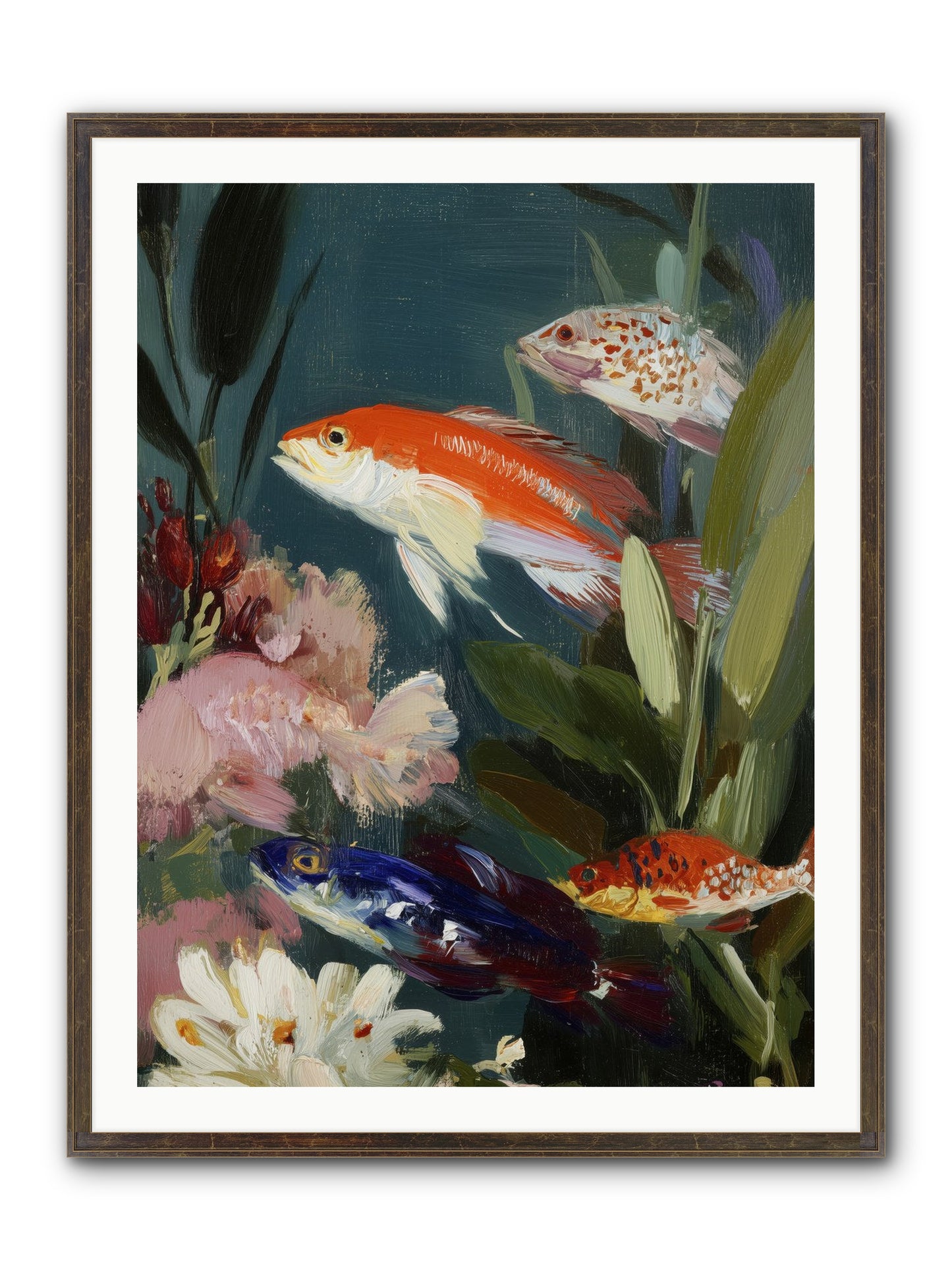 Dancing Through Tide Framed Print - Slimwoods Black/Gold 30x40