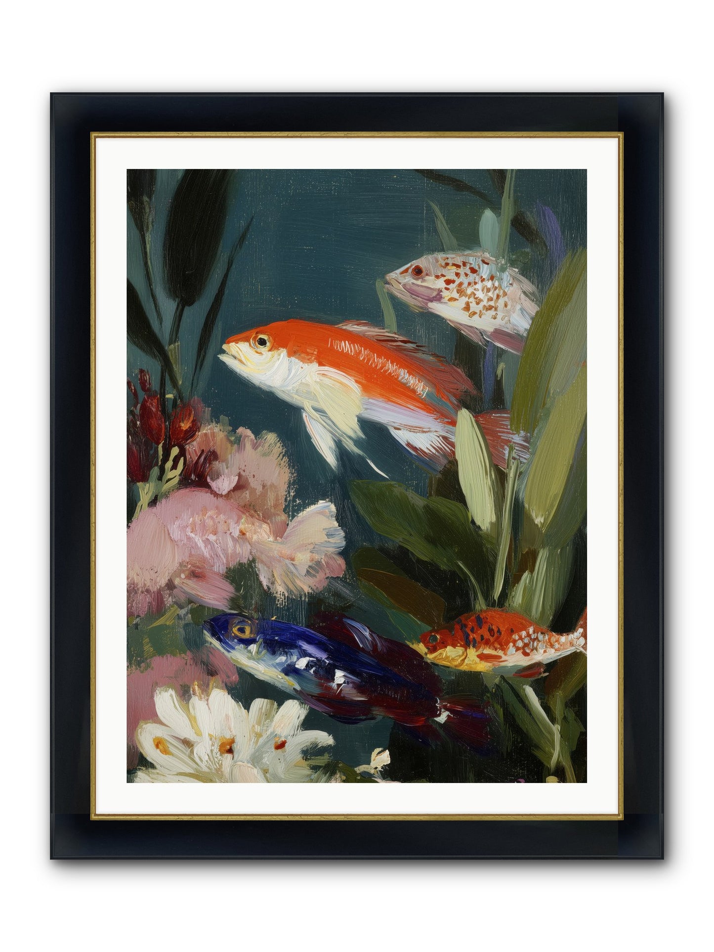 Dancing Through Tide Framed Print - Wide Black w/Gold 30x40