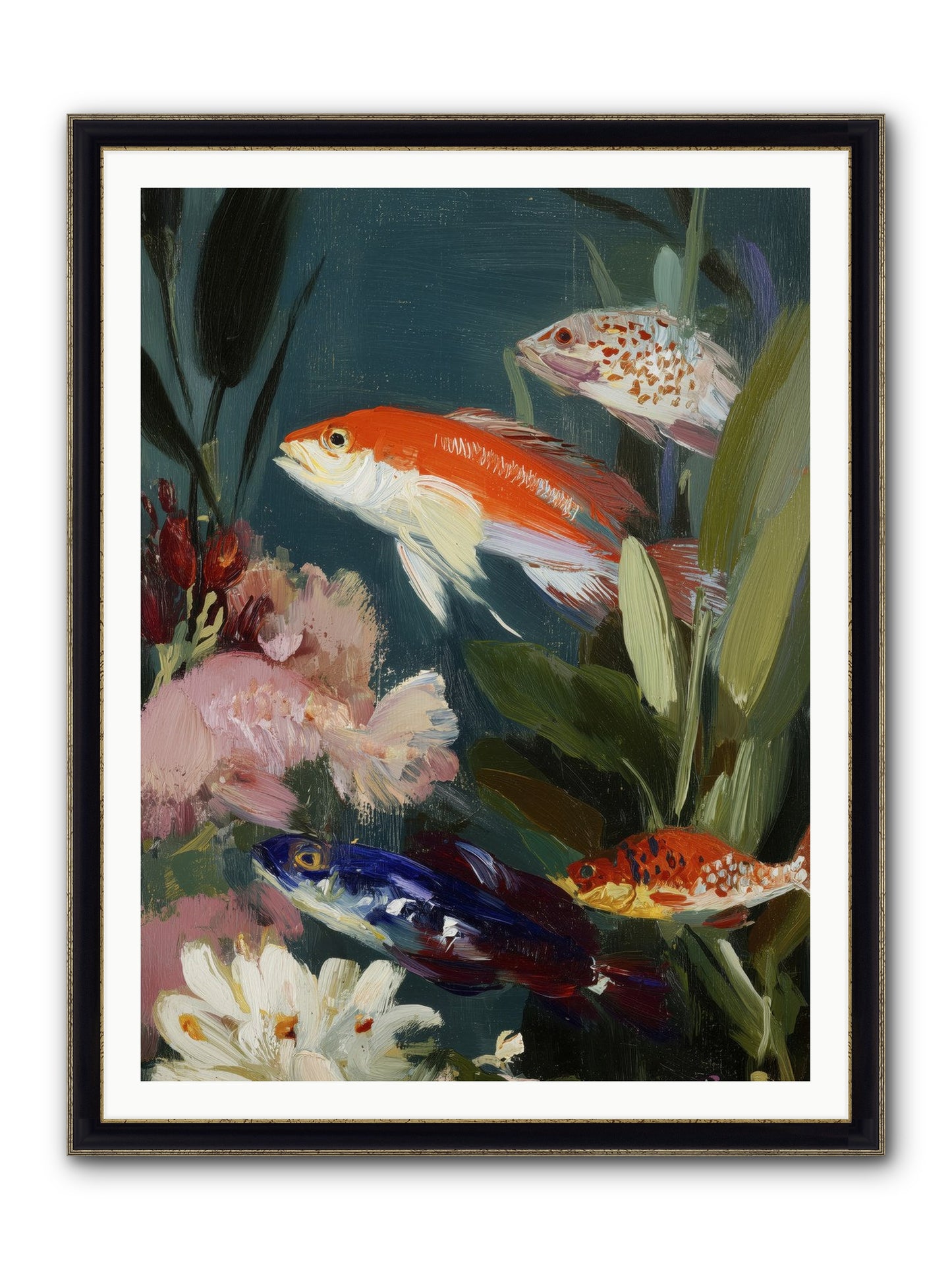 Dancing Through Tide Framed Print - Black & Gold 36x48